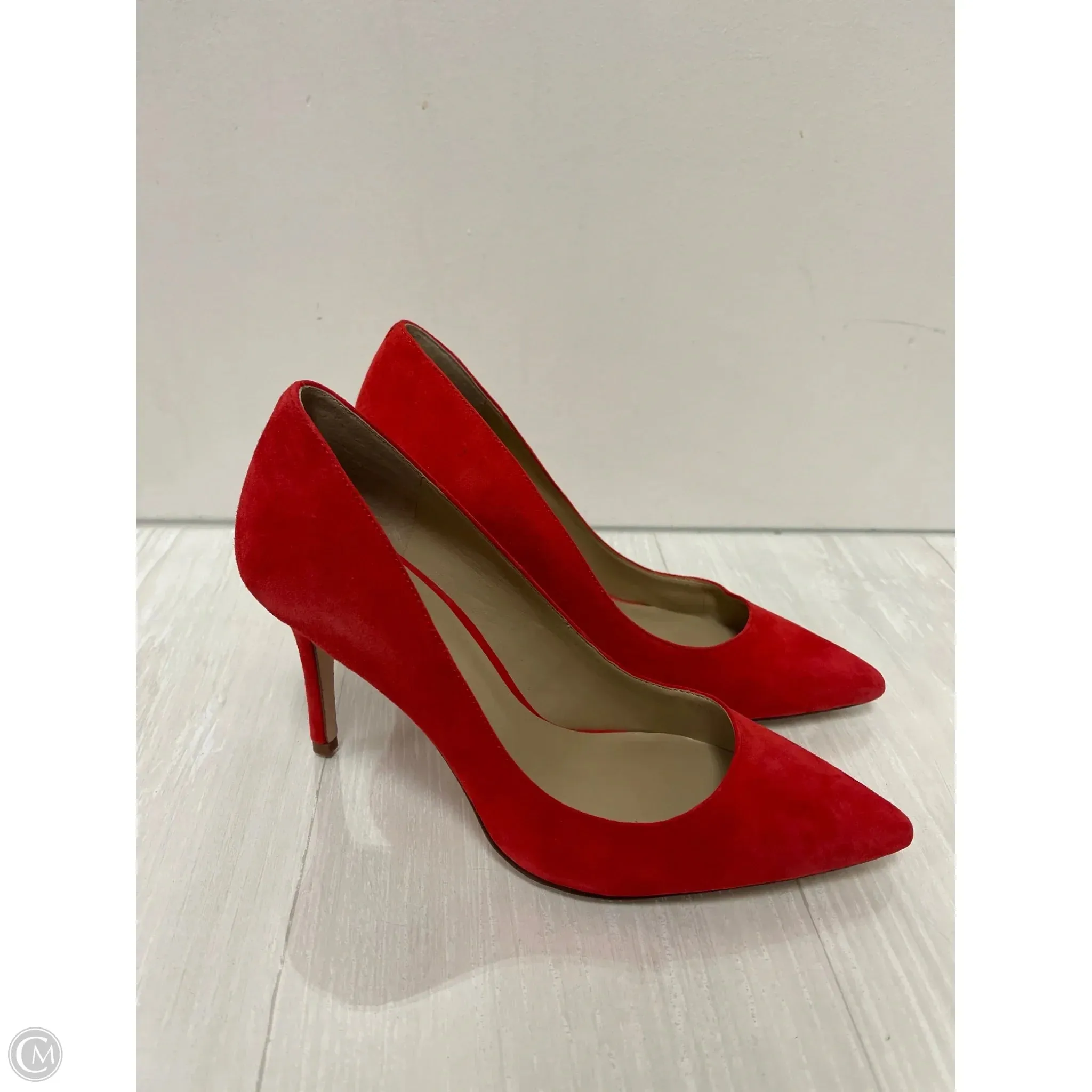 Shoes Heels Stiletto By Ann Taylor In Red, Size: 7.5 Holiday Office Shoes Chunky Heeled Boots