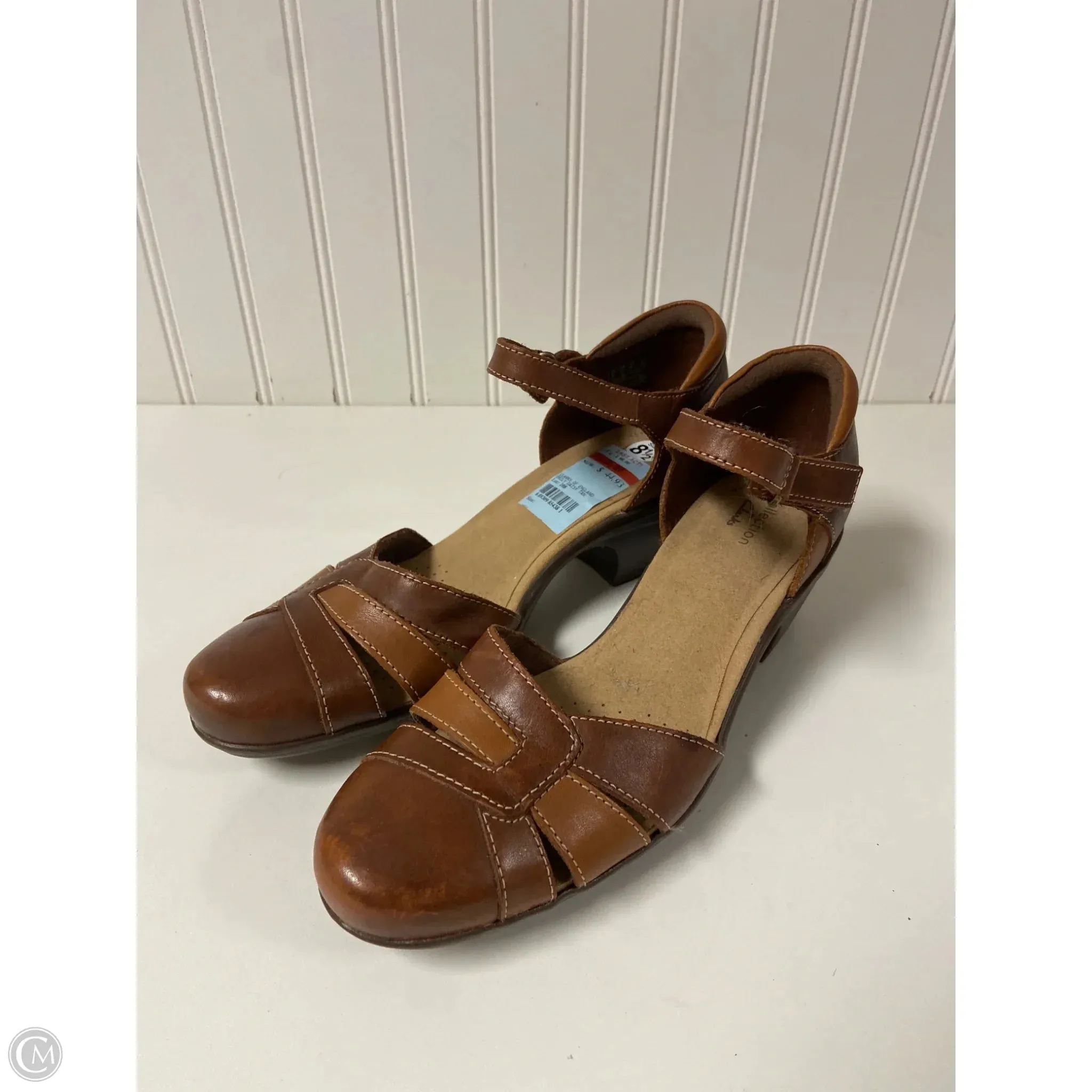 Shoes Heels Block By Clarks In Brown, Size: 8.5 Signature Touch