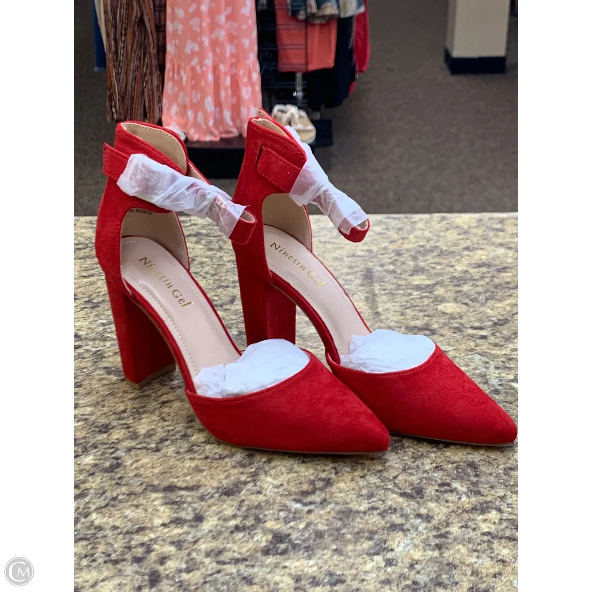 Shoes Heels Block By Cmf In Red, Size: 8 Work Chic
