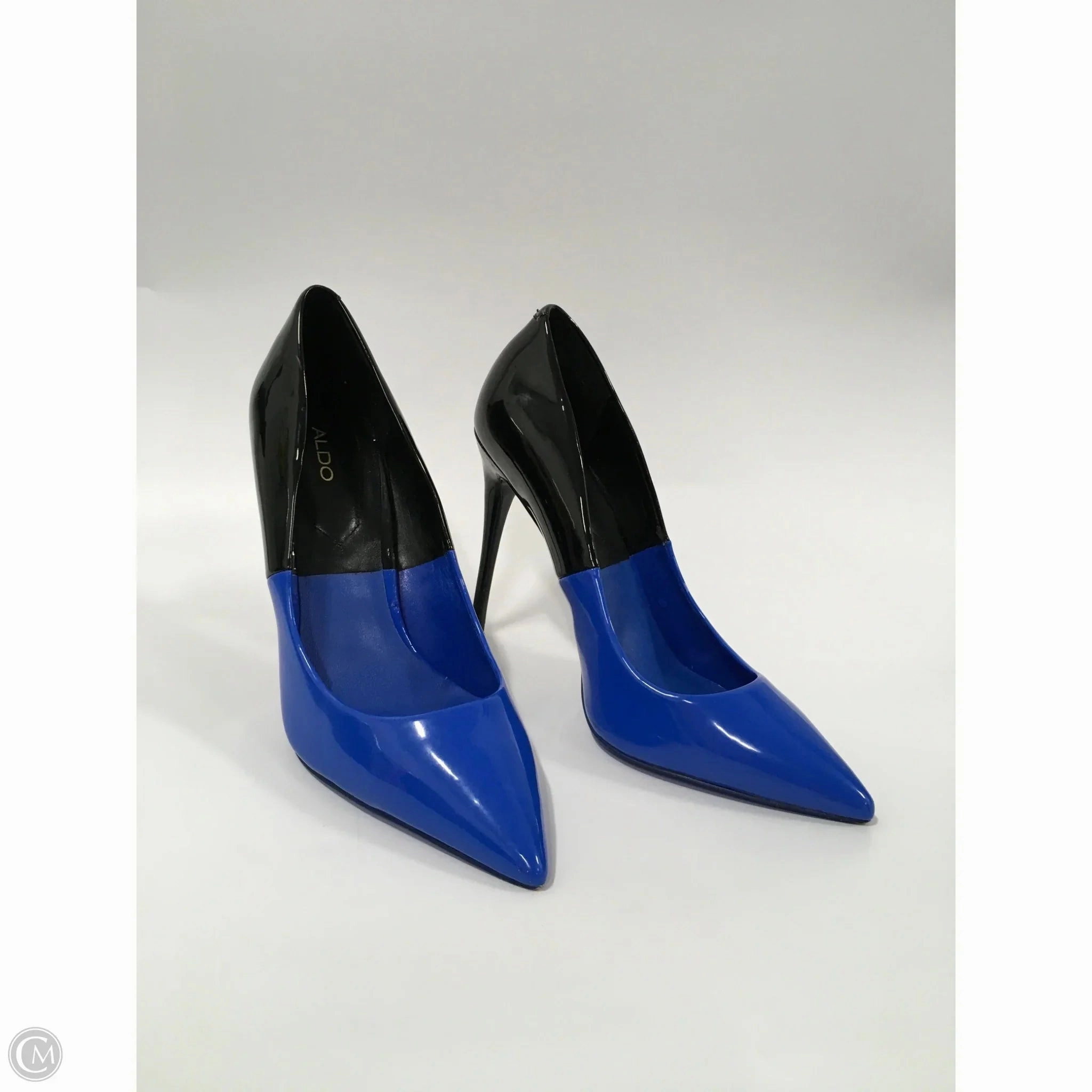 Shoes Heels Stiletto By Aldo In Black & Blue, Size: 8.5 Slip On Style Removable Footbed