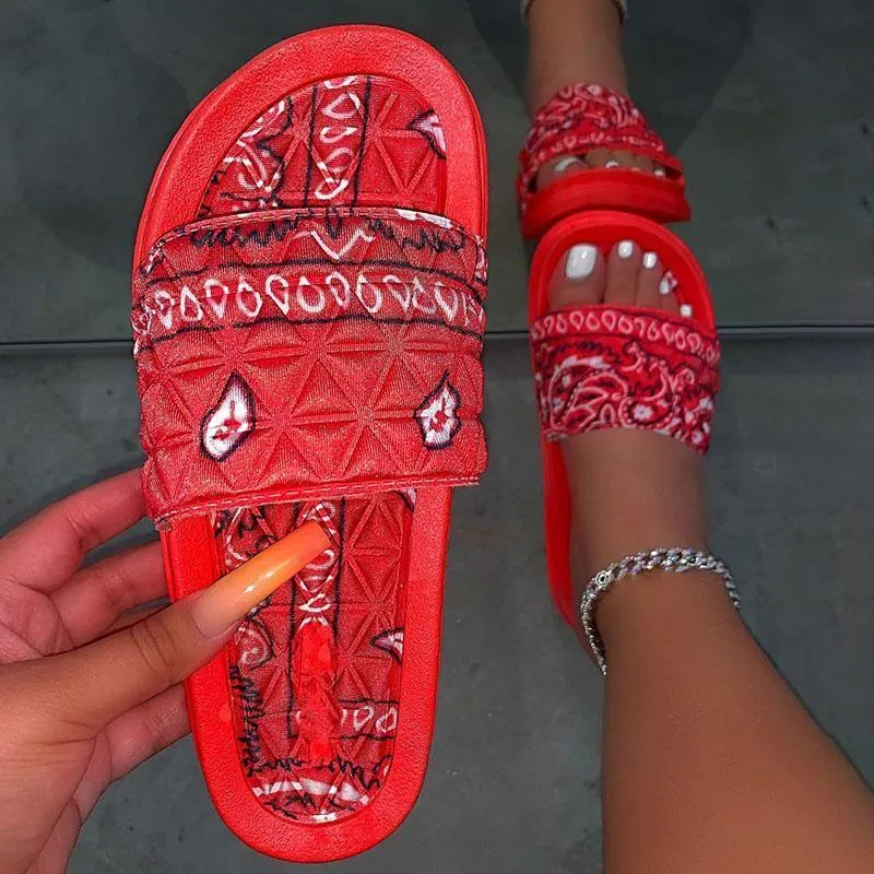 Rhinestone Faux Fur Slippers Platform Flat Shoes Flip Flops Sandals