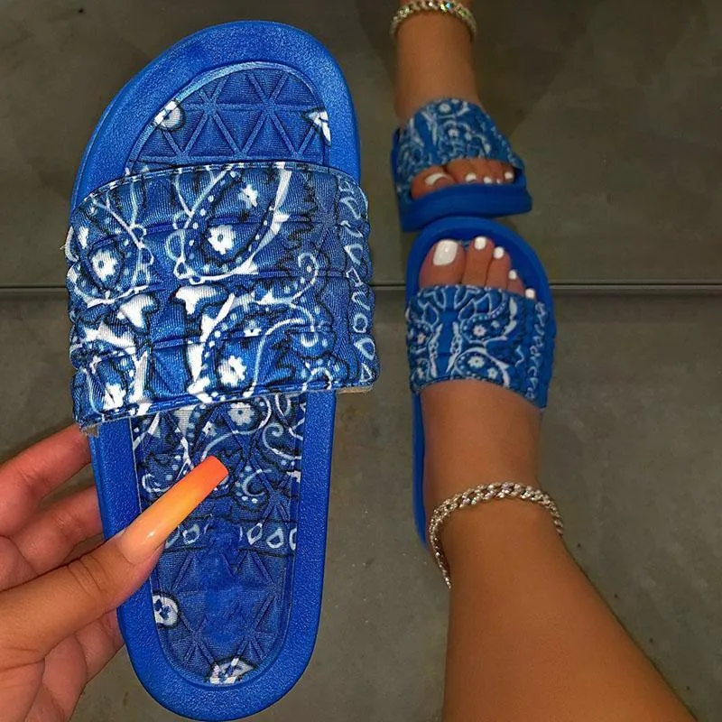Rhinestone Faux Fur Slippers Platform Flat Shoes Flip Flops Sandals