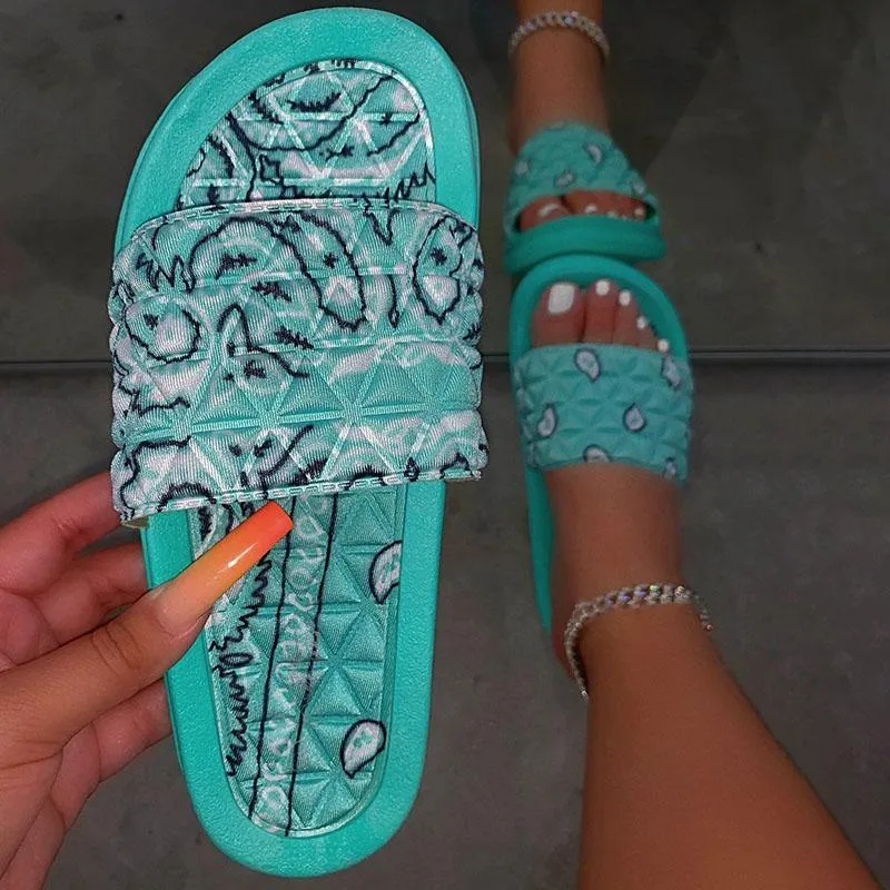 Rhinestone Faux Fur Slippers Platform Flat Shoes Flip Flops Sandals