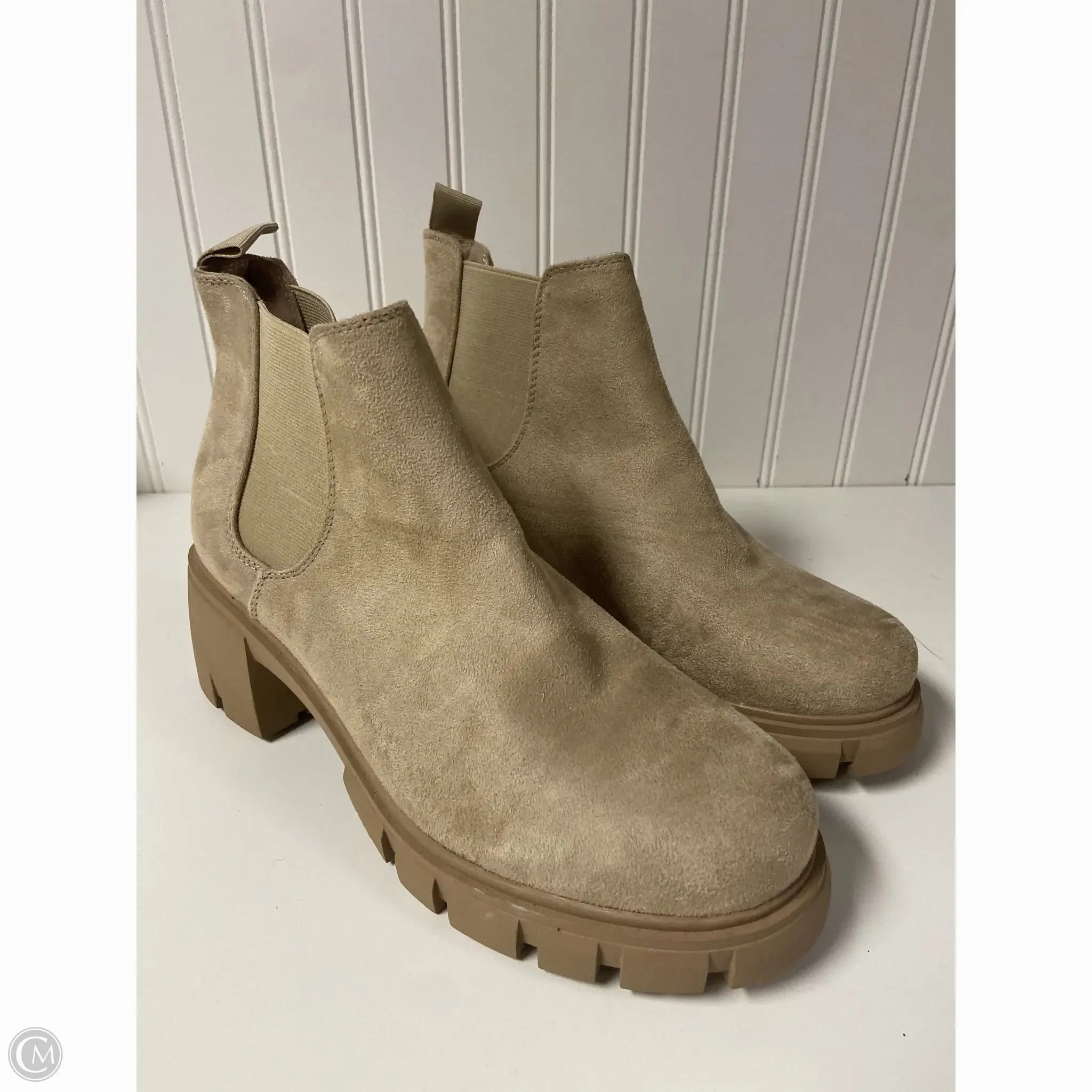 Rough Path Boots Ankle Heels By Soda In Tan, Size: 10