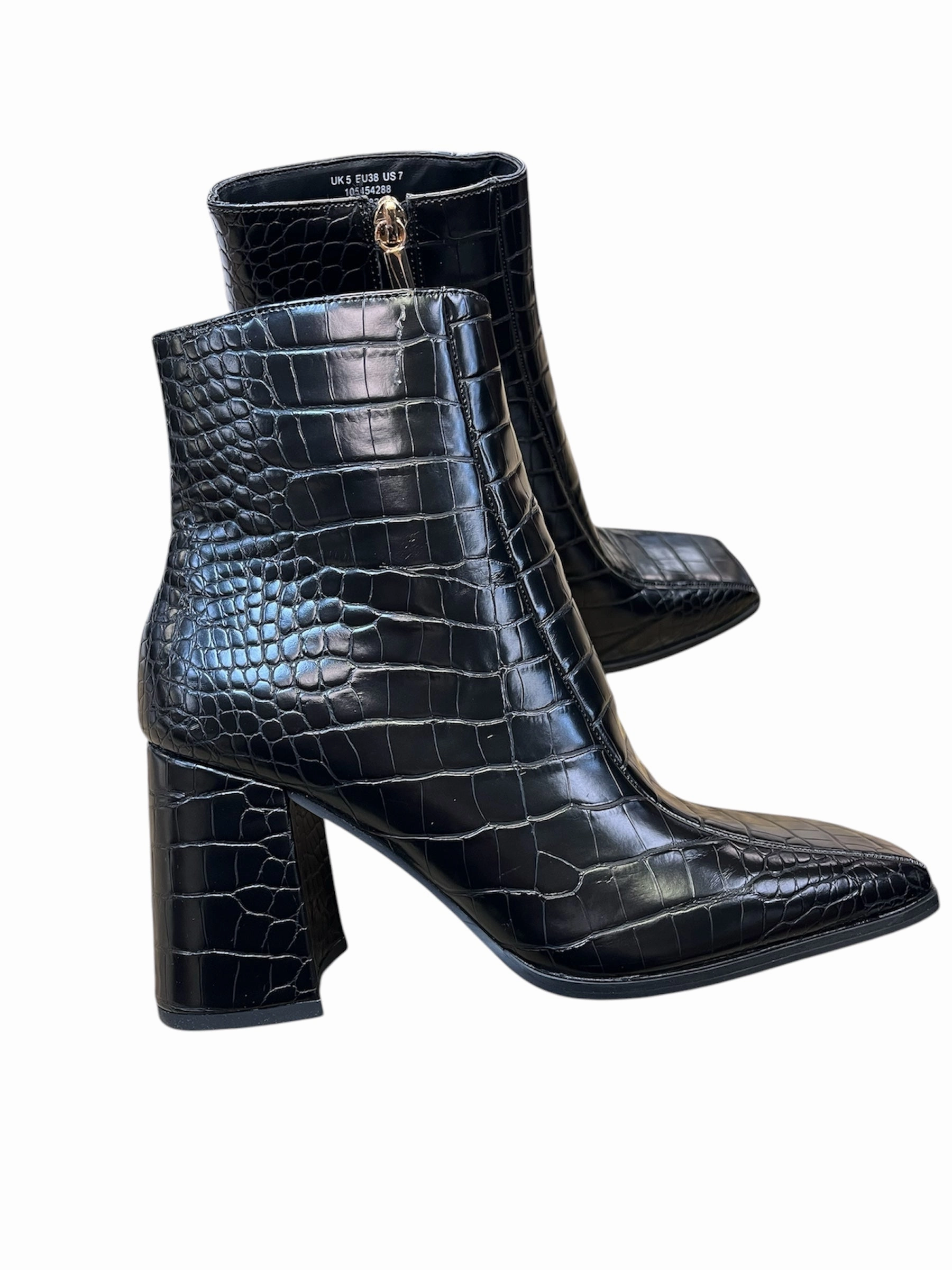 Weather Proof Boots Ankle Heels By Asos In Black, Size: 7