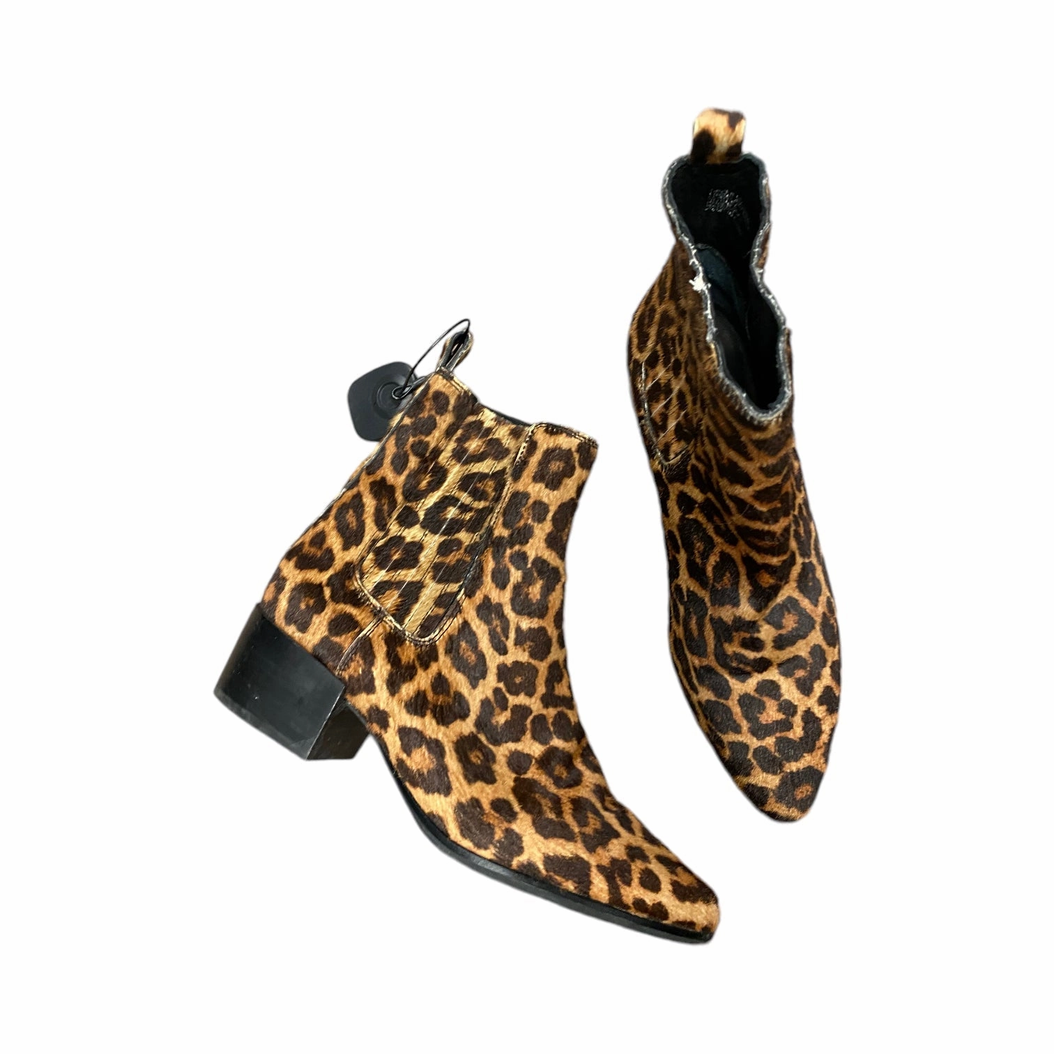 Shear Warm Boots Ankle Heels By Banana Republic In Animal Print, Size: 9.5