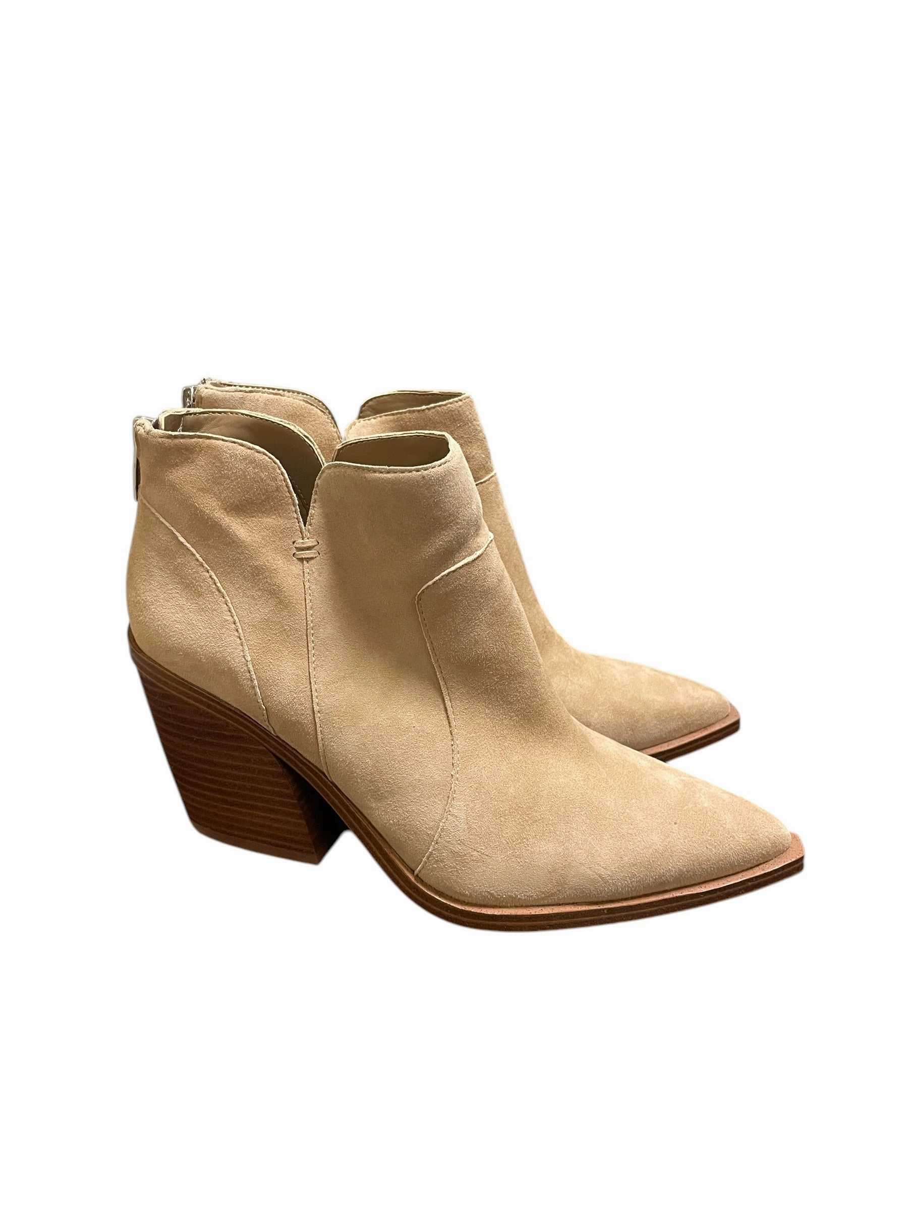 Feather Light Night Travel Functional Style Boots Ankle Heels By Vince Camuto In Brown, Size: 9.5