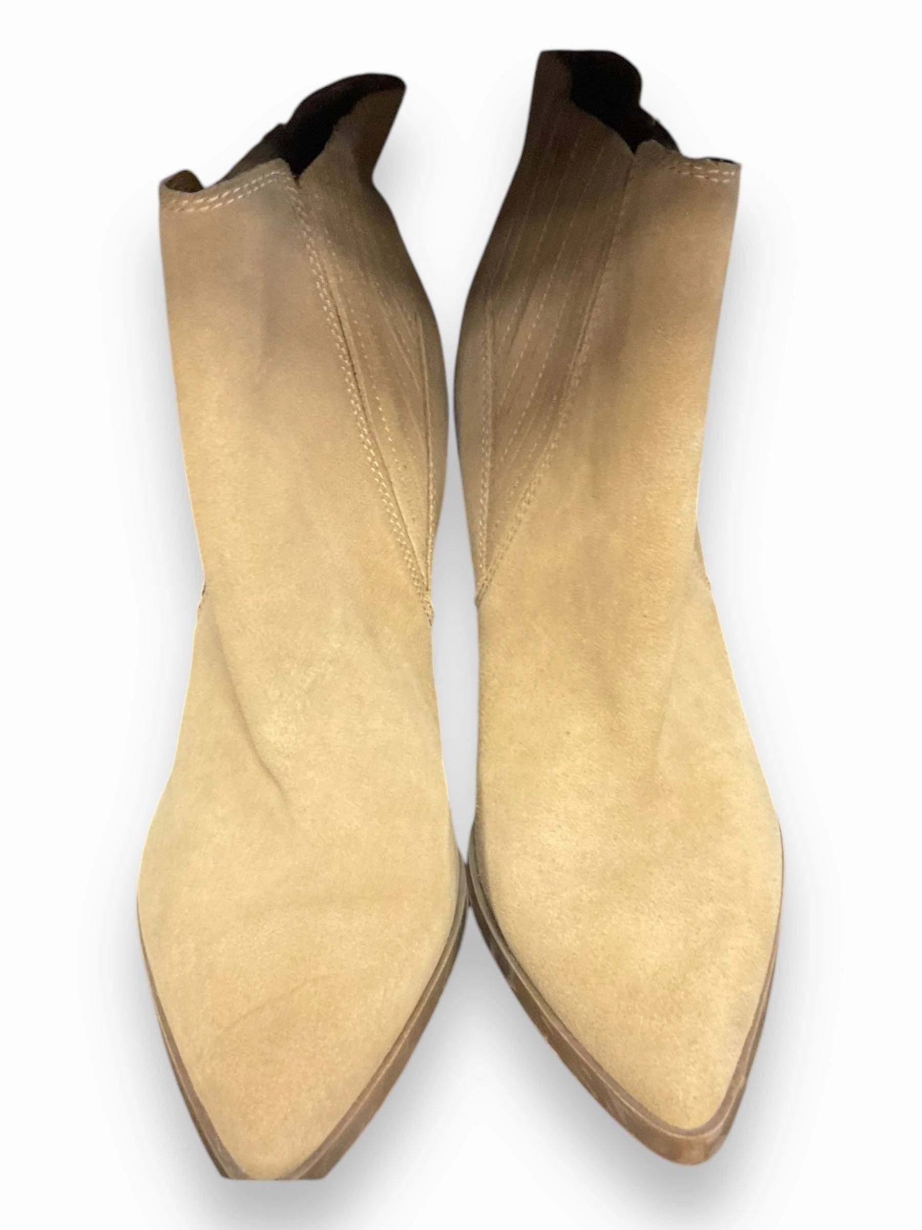 Boots Ankle Heels By Marc Fisher In Beige, Size: 9 Non-Slip Sole Tough Fit