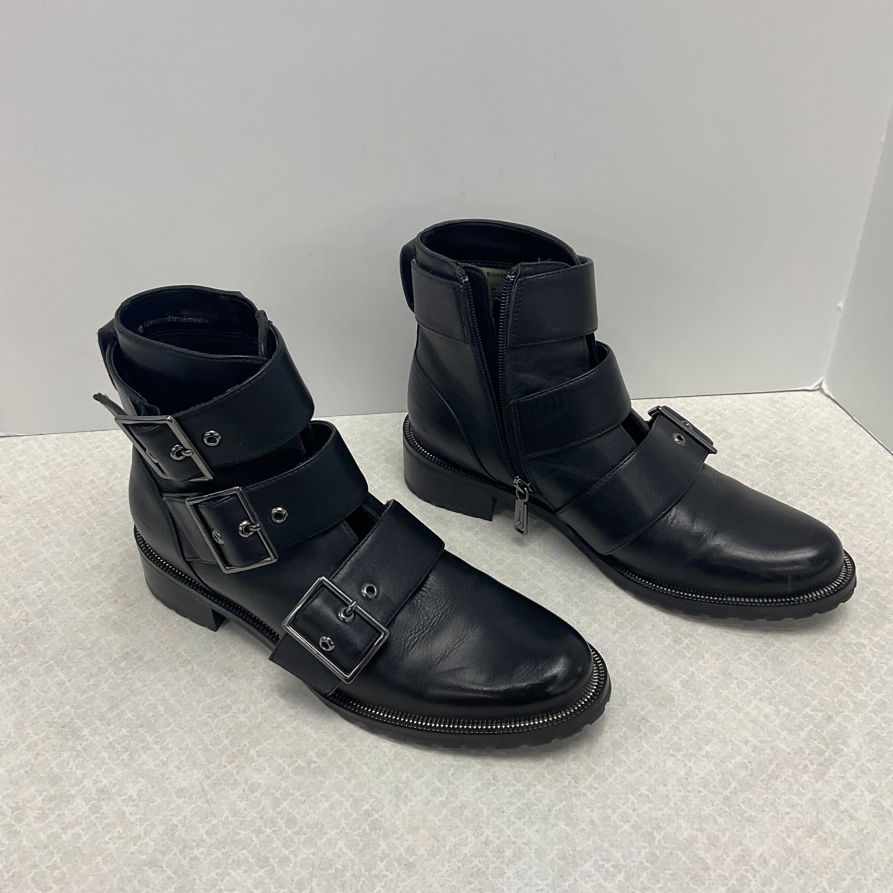 Boots Ankle Heels By Blondo In Black, Size: 9 Neutral Finish