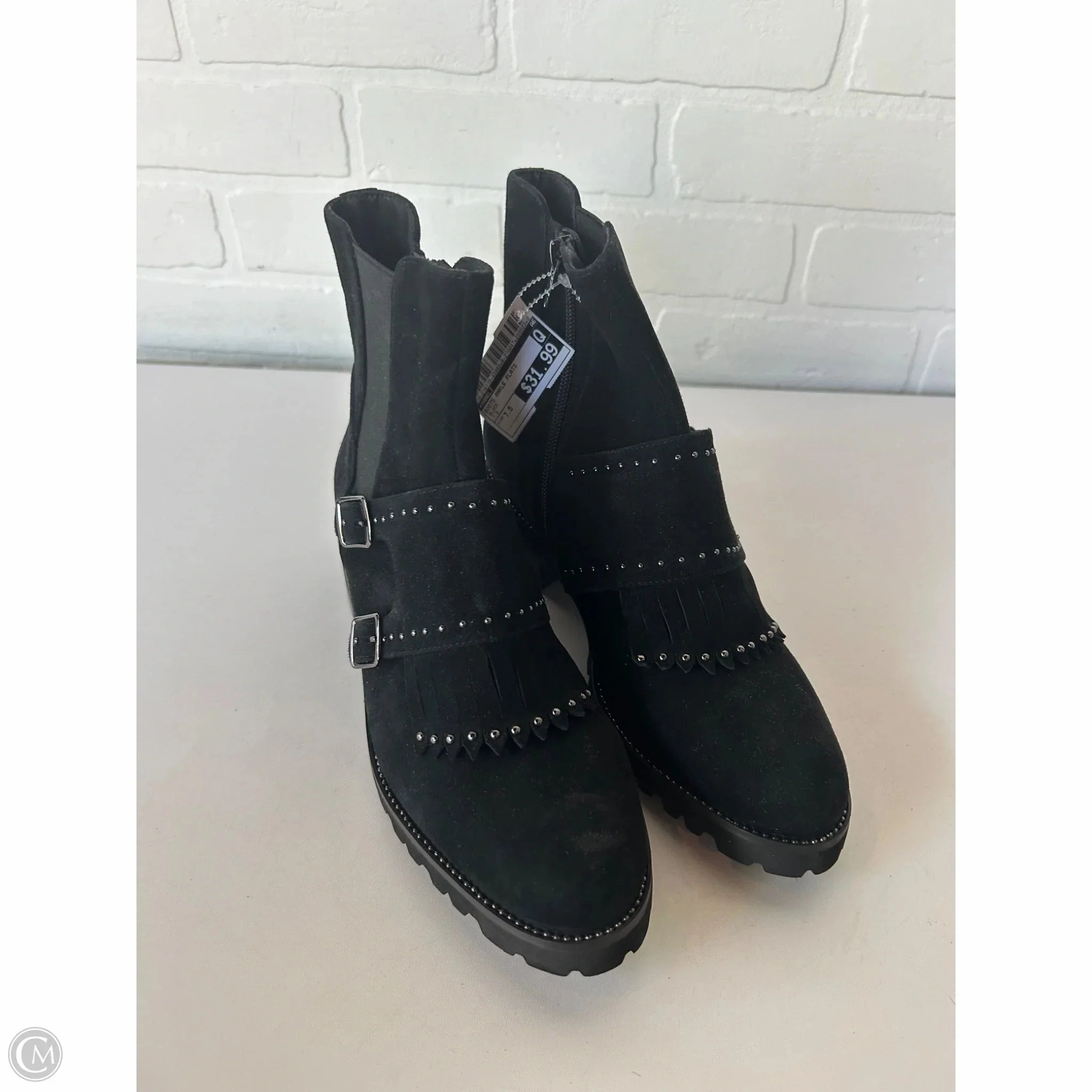Soft Cushion Collar Terrain Tested Boots Ankle Flats By Vaneli In Black, Size: 7.5