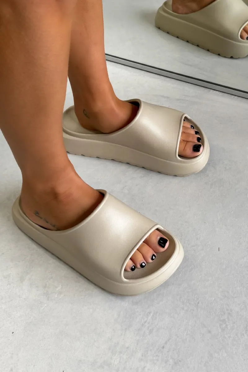 RUNNER Chunky Platform Sliders - Bone