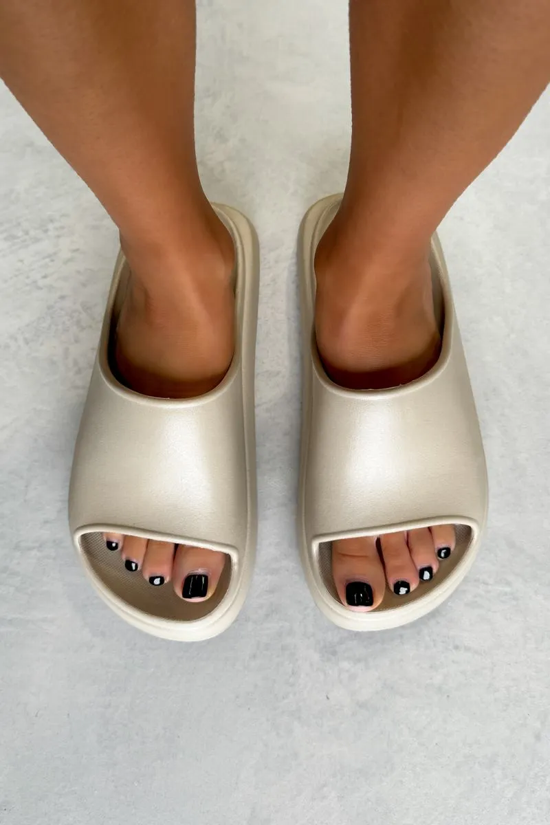 RUNNER Chunky Platform Sliders - Bone