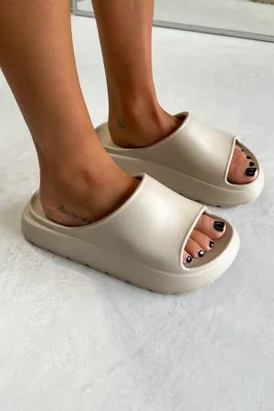 RUNNER Chunky Platform Sliders - Bone