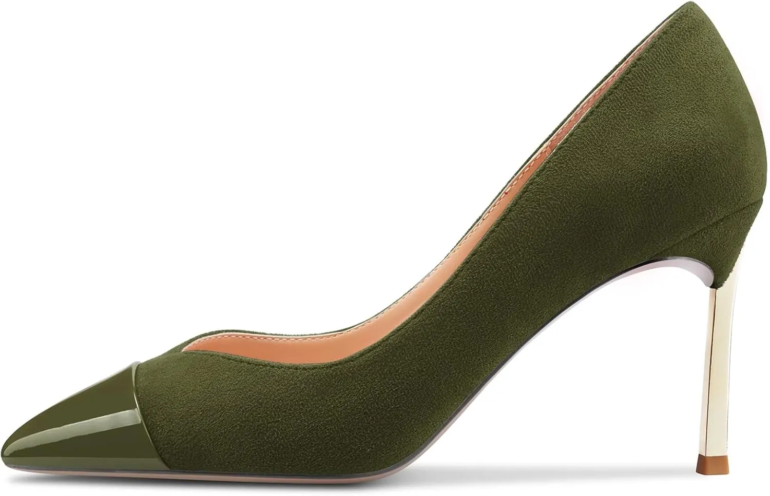 Saekcted Women Stiletto High Heel Pointed Toe Pumps Slip-on Wedding Party Cute 3.3 Inches Heels