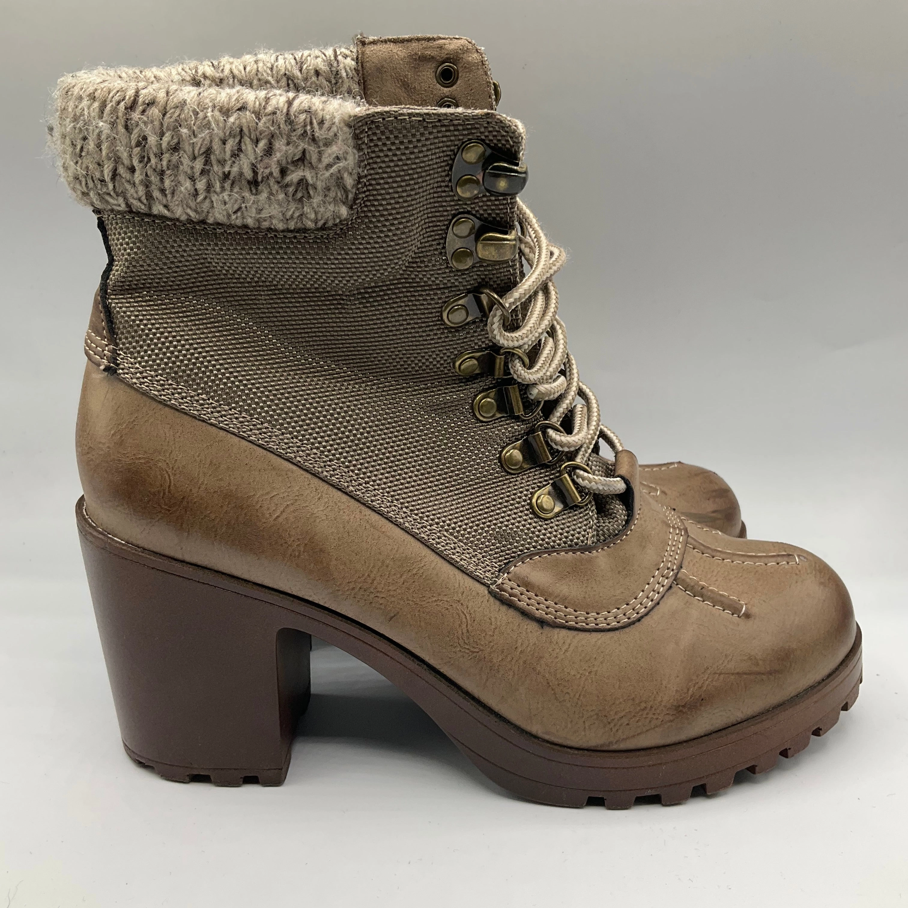 Torsional Rigidity Frame Tight Fit Boots Ankle Heels By Rock And Candy In Tan, Size: 8