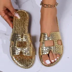 Sandals Walking Luxury Slides; Summer Beach Dress Casual Shoes; Female Fashion Flip Flops