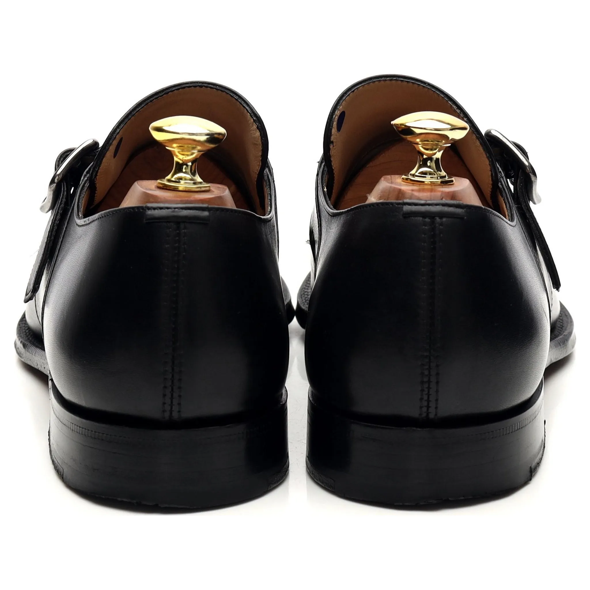 'Saxton' Black Leather Monk Strap UK 8 F