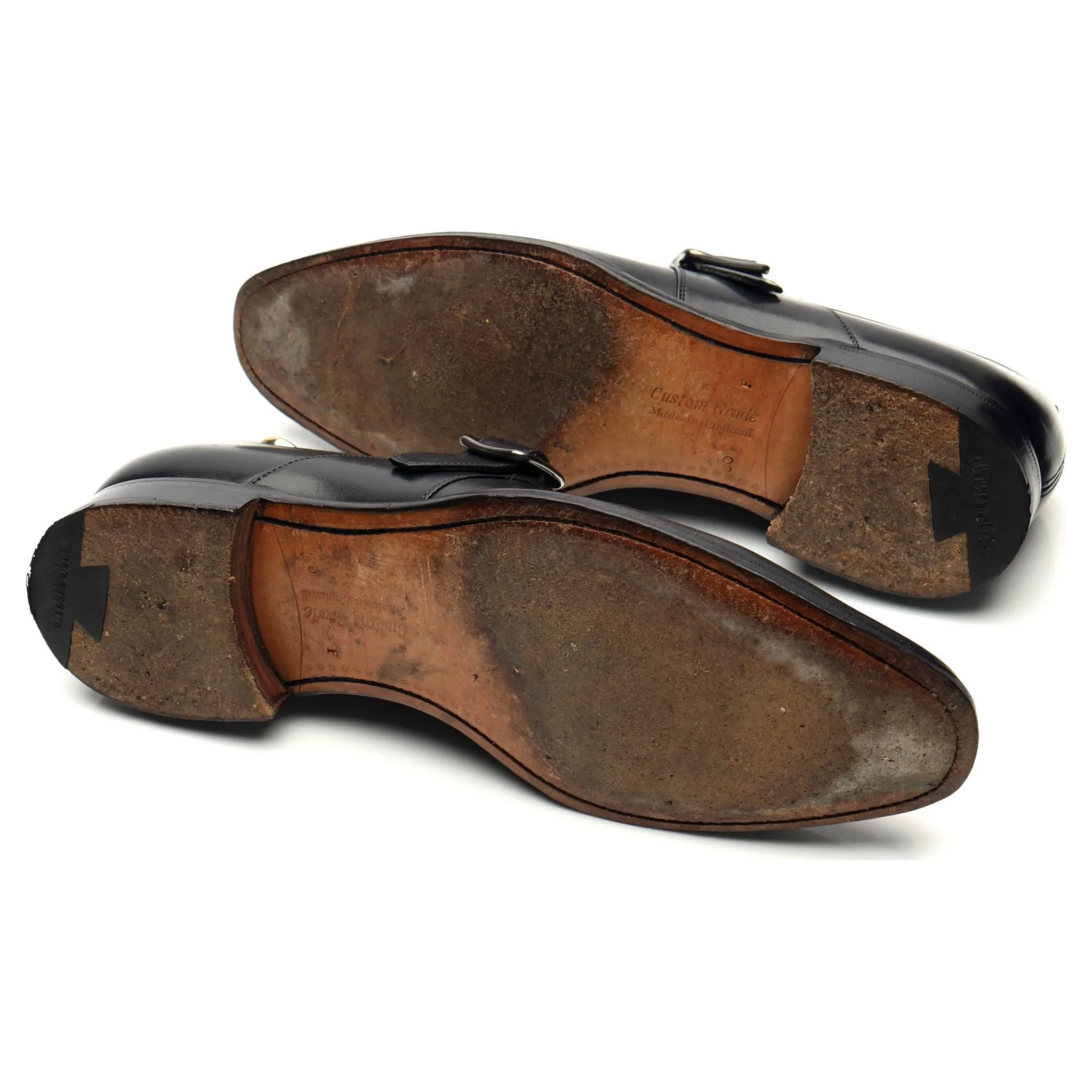 'Saxton' Black Leather Monk Strap UK 8 F