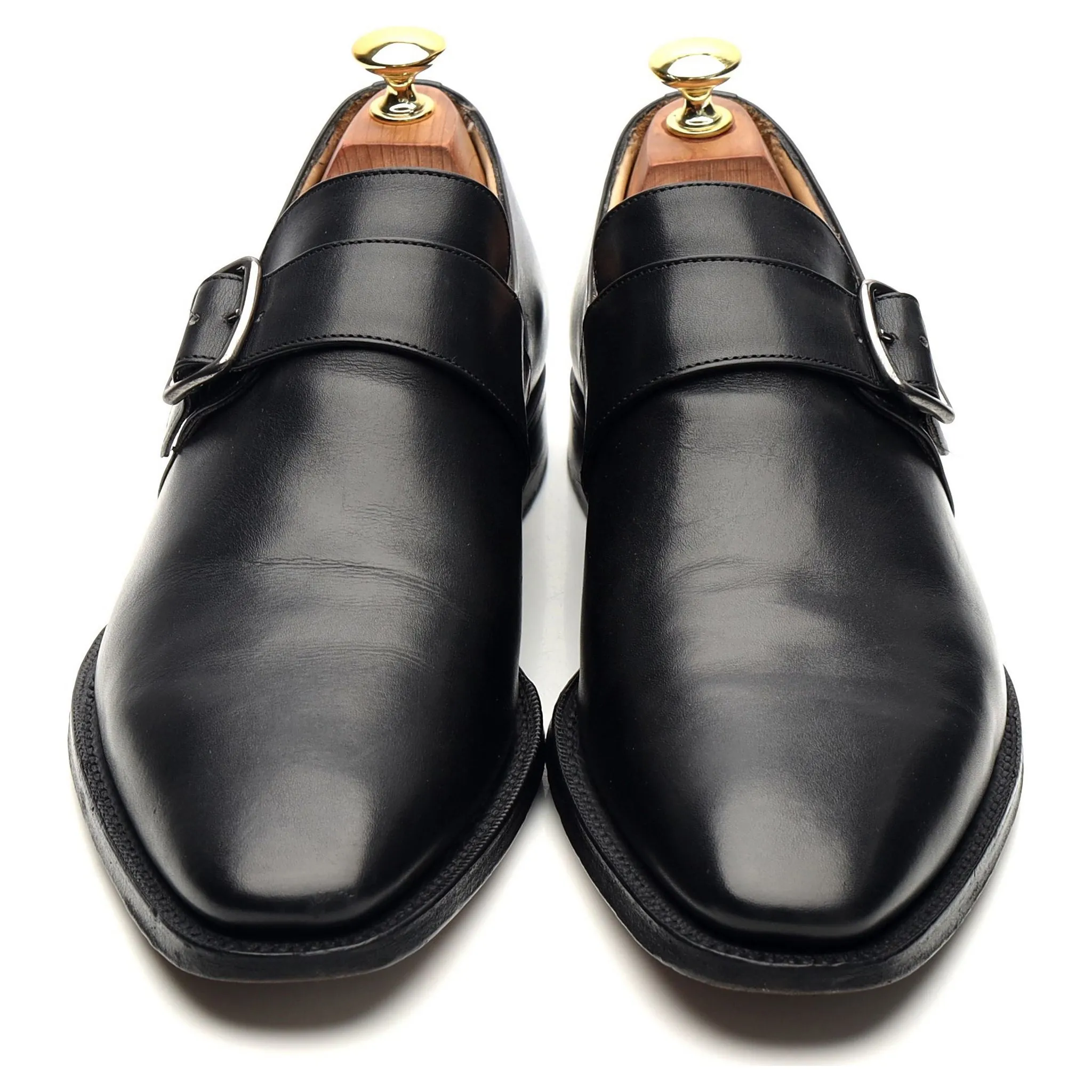 'Saxton' Black Leather Monk Strap UK 8 F