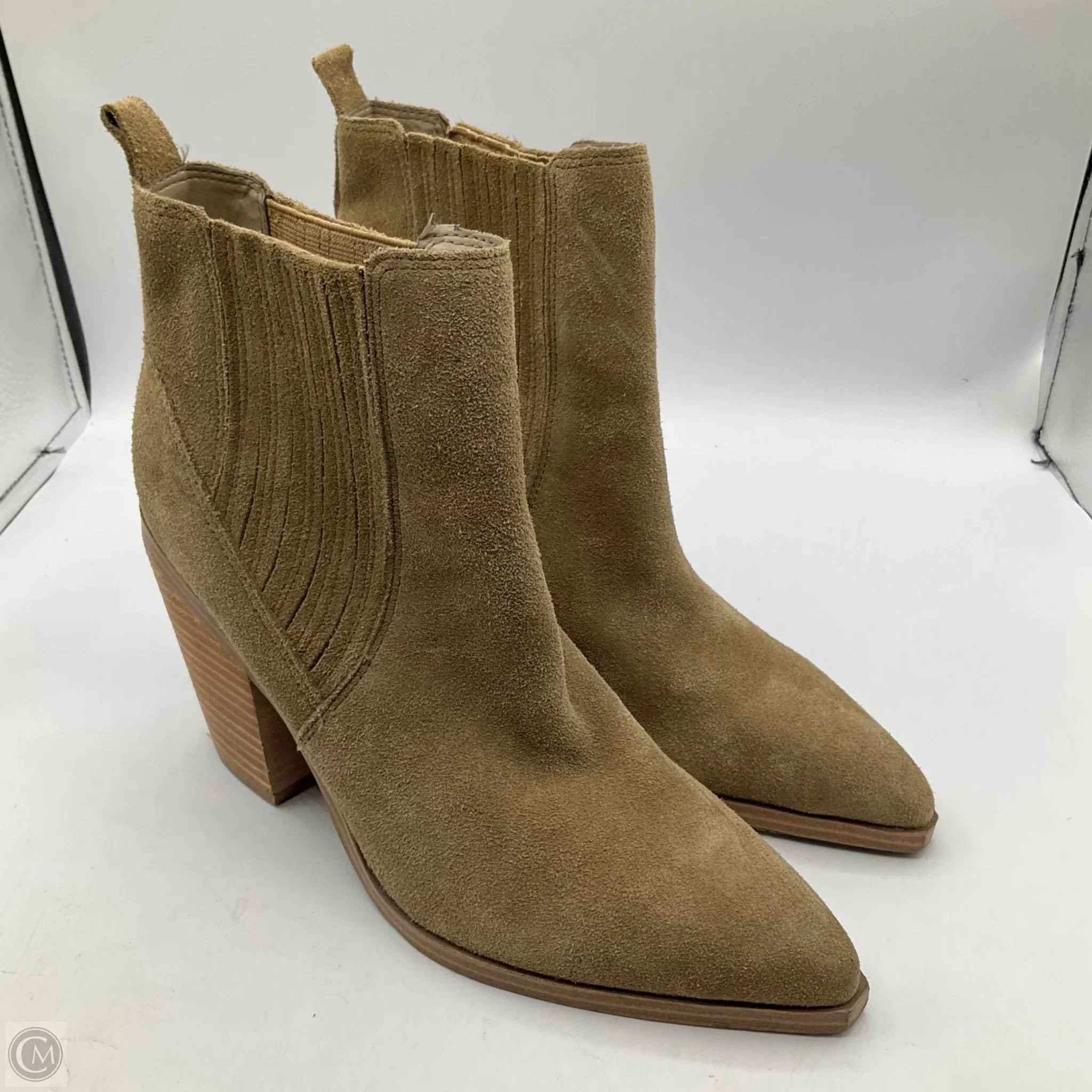 Boots Ankle Heels By Marc Fisher In Beige, Size: 7.5 Breathable Trail Runner Elastic