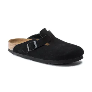 Women's Boston Soft Footbed Black Suede High Rebound Foam Casual Flip-flops