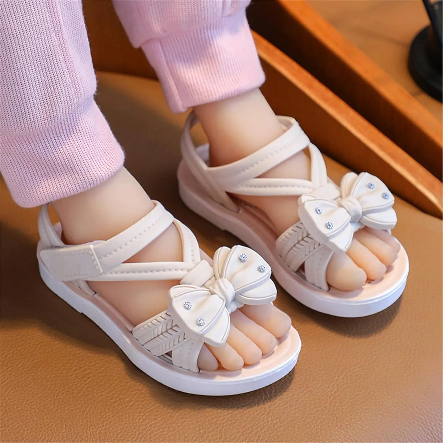 sfdgfhyf 3 to 12 Years Sneaker Children Sandals Soft Flat Shoes Fashion Comfortable Flower Sandals Lightweight Baby