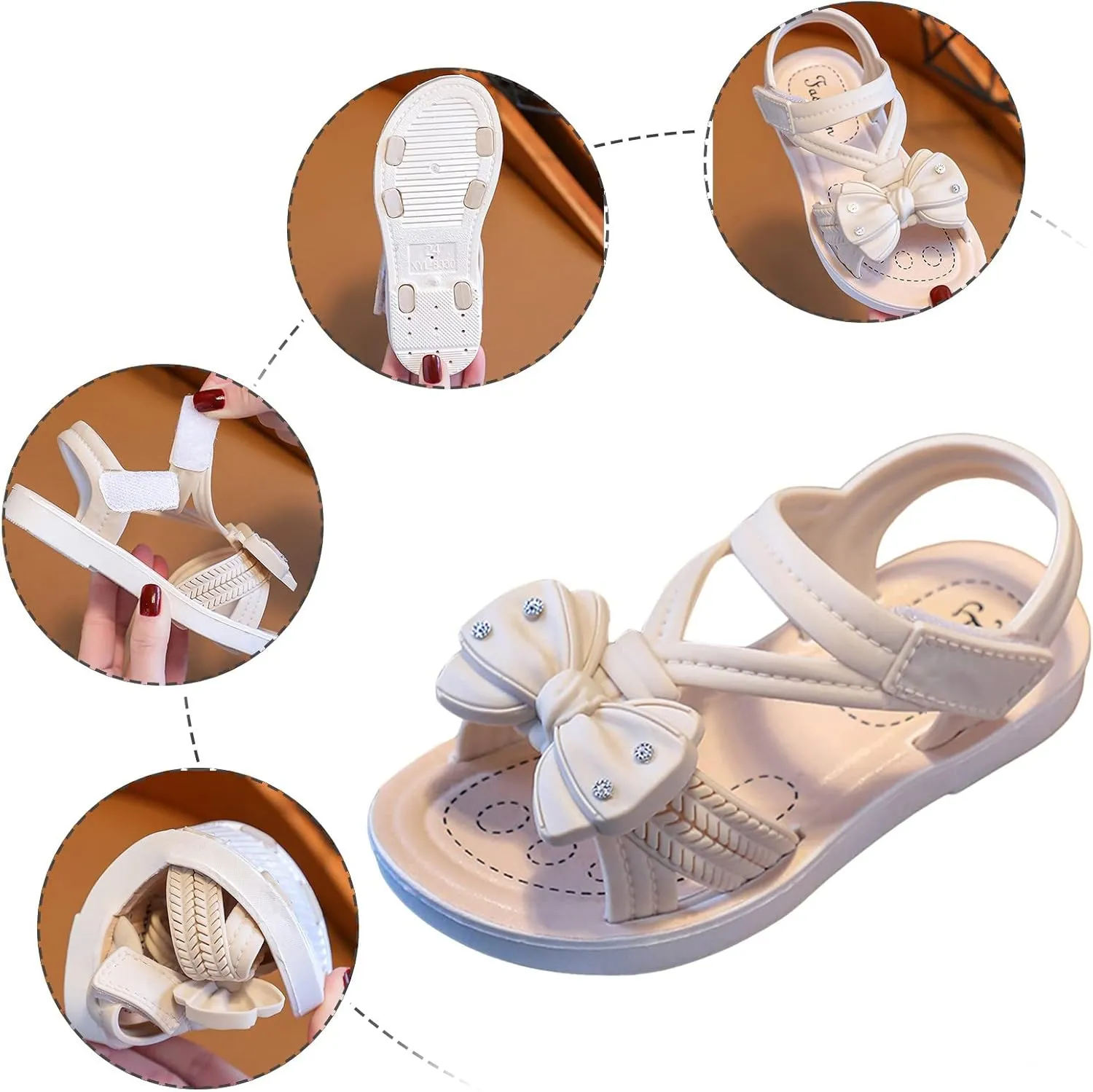 sfdgfhyf 3 to 12 Years Sneaker Children Sandals Soft Flat Shoes Fashion Comfortable Flower Sandals Lightweight Baby