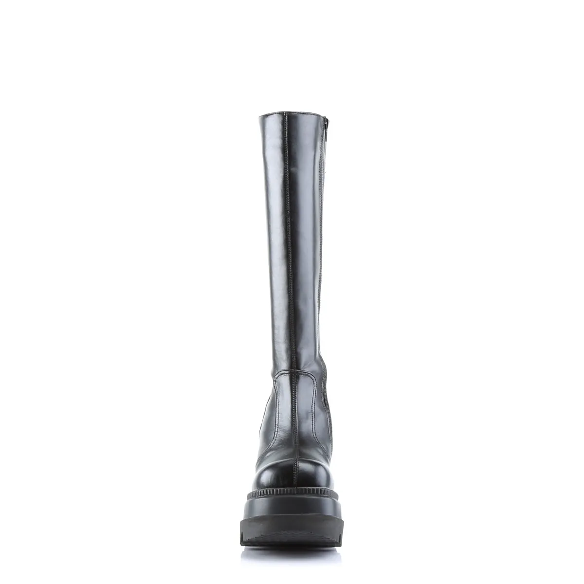 SHAKER-100 DemoniaCult Black Vegan Leather Sexy Women's Mid-Calf & Knee High Boots (Alternative Footwear)