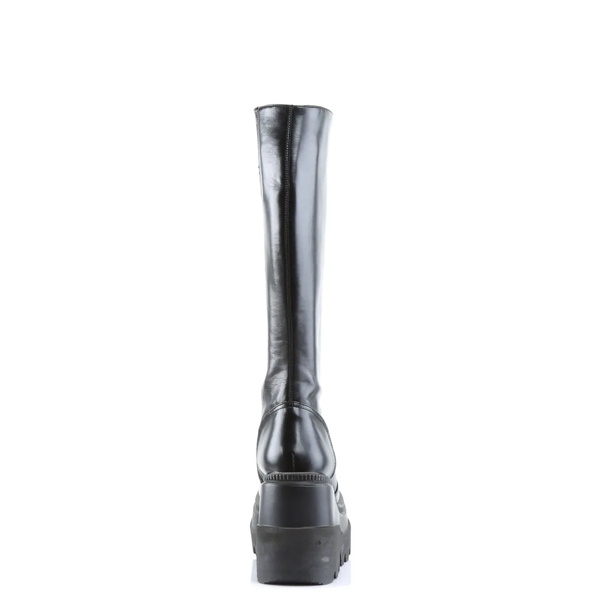 SHAKER-100 DemoniaCult Black Vegan Leather Sexy Women's Mid-Calf & Knee High Boots (Alternative Footwear)