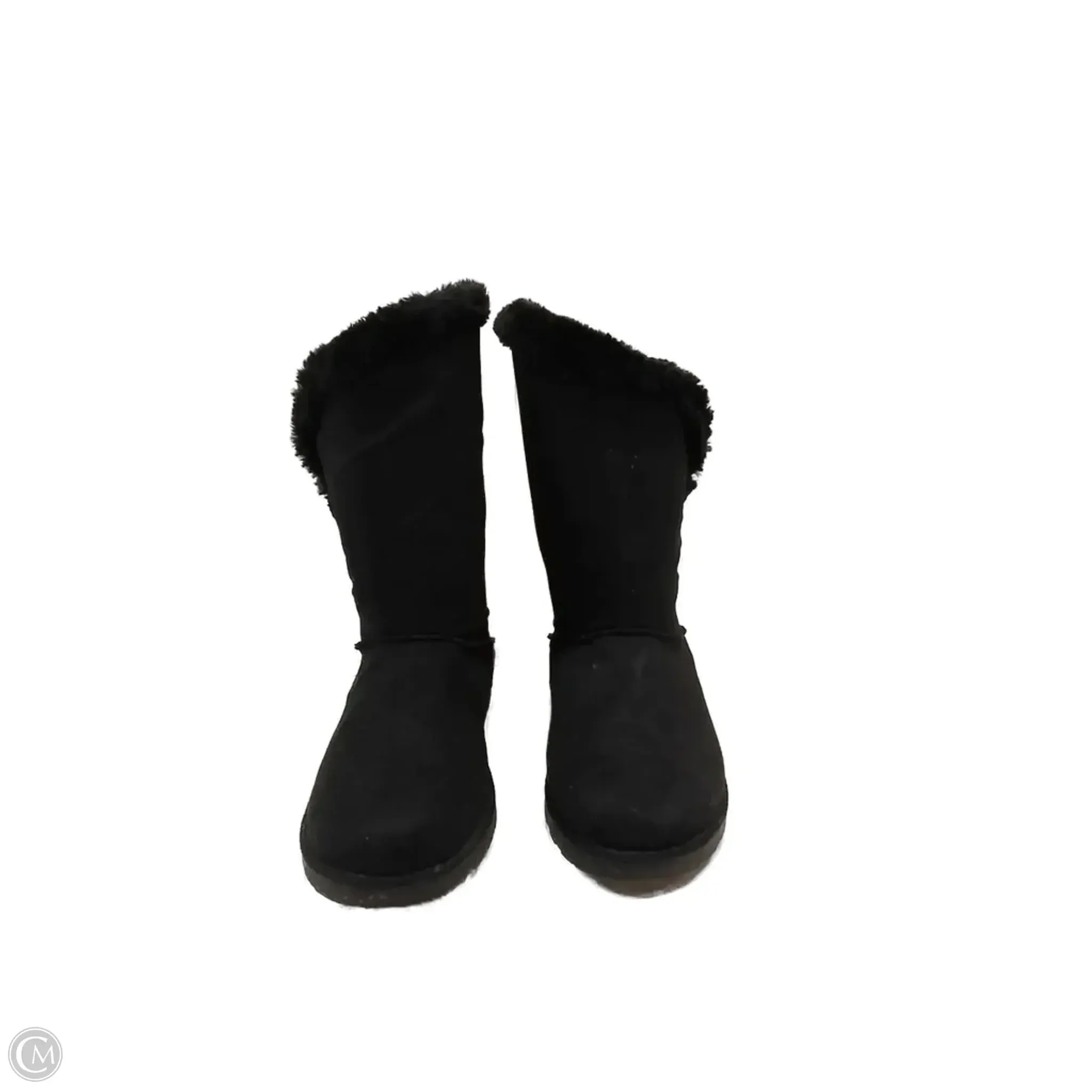 Boots Mid-calf Flats By Clothes Mentor In Black, Size: 10 Outdoor Walk Trendy Chic