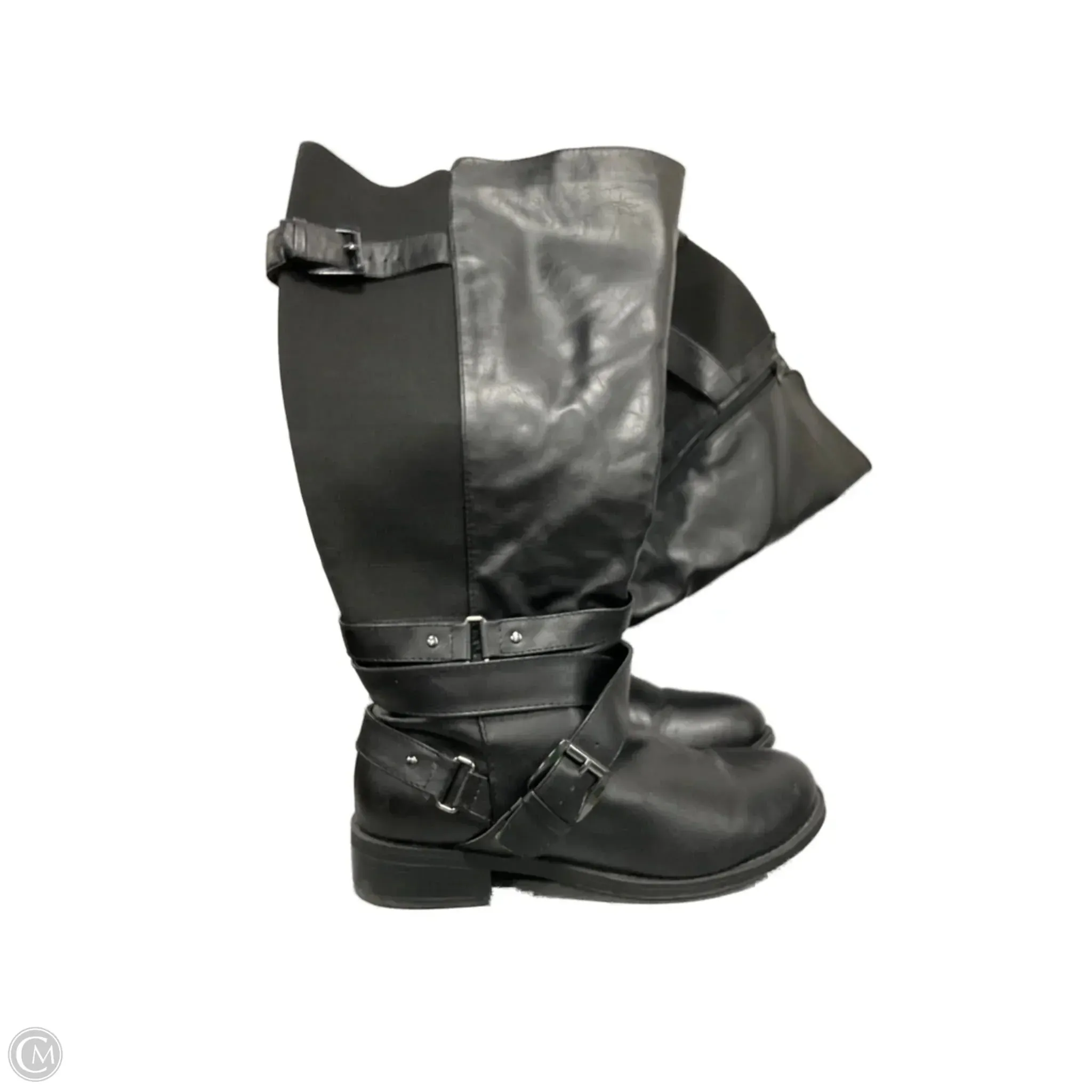 Lace Up Boots Knee Heels By Torrid In Black, Size: 8