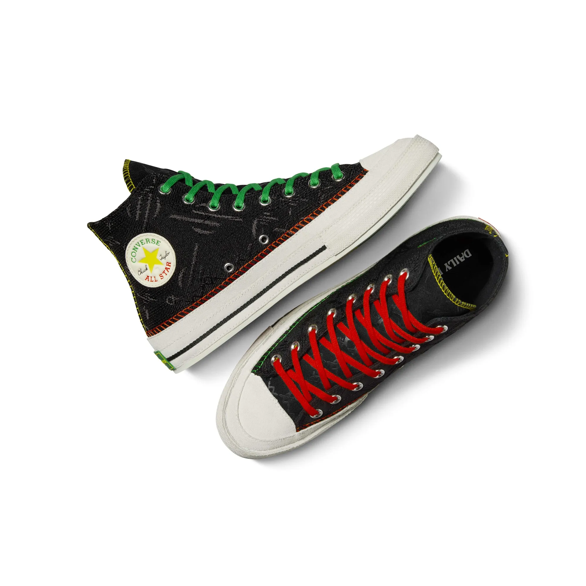 Impact Diffusing Structure Flexible Traction Outsole Converse x Daily Paper Mens Chuck 70 High Shoes