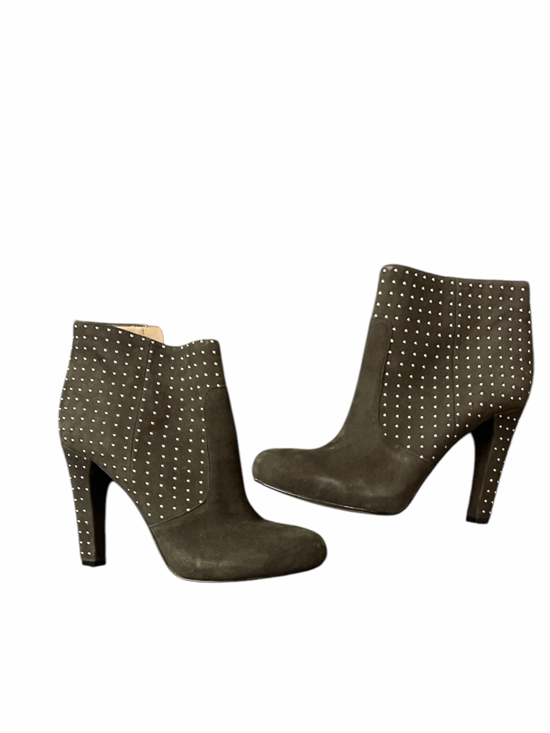Handcrafted Stitching Boots Ankle Heels By Inc In Taupe, Size: 7