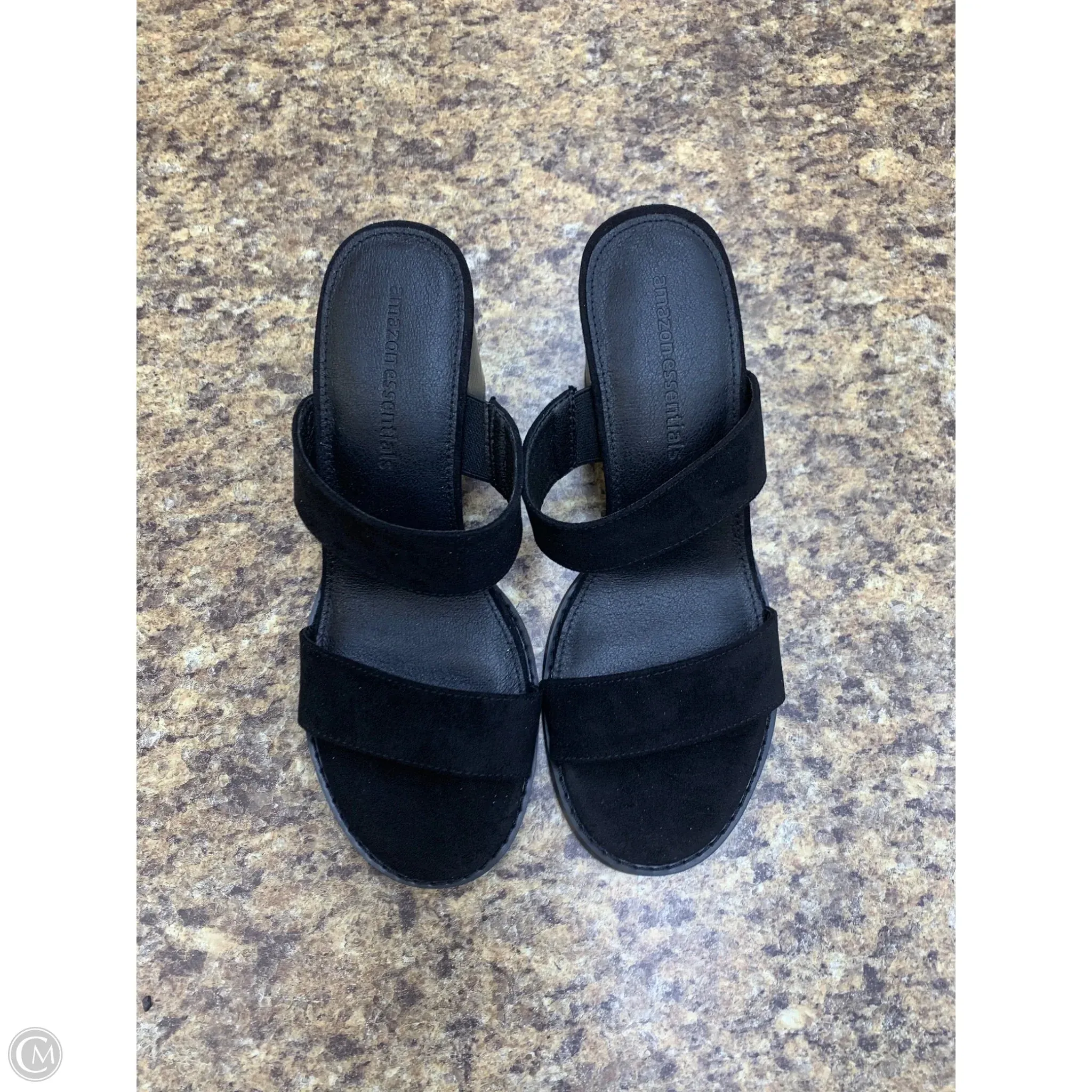 Shoes Heels Block By Amazon Essentials In Black, Size: 6.5 High Fashion synthetic leather