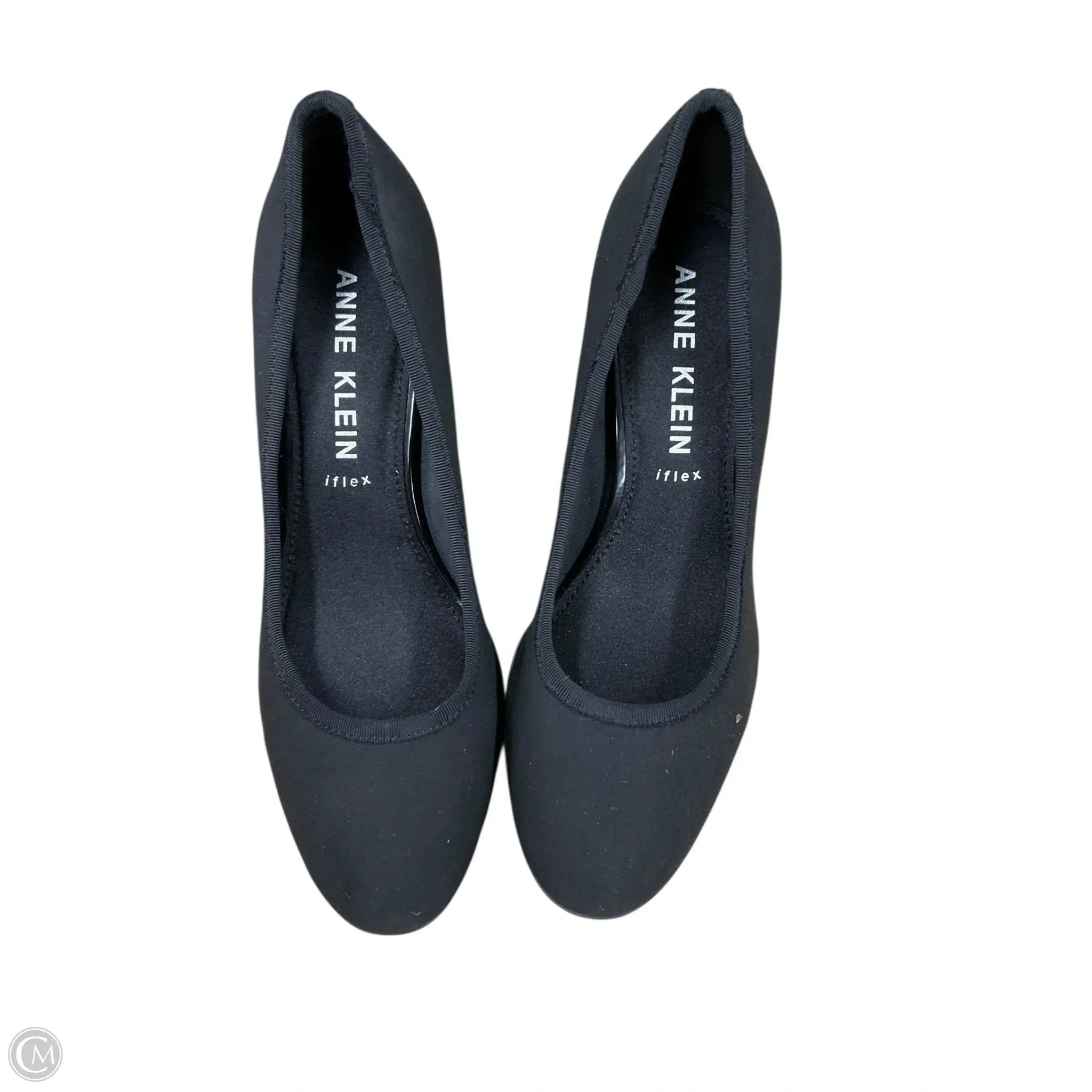 Glitter Heeled Boots Shoes Heels Block By Anne Klein In Black, Size: 8