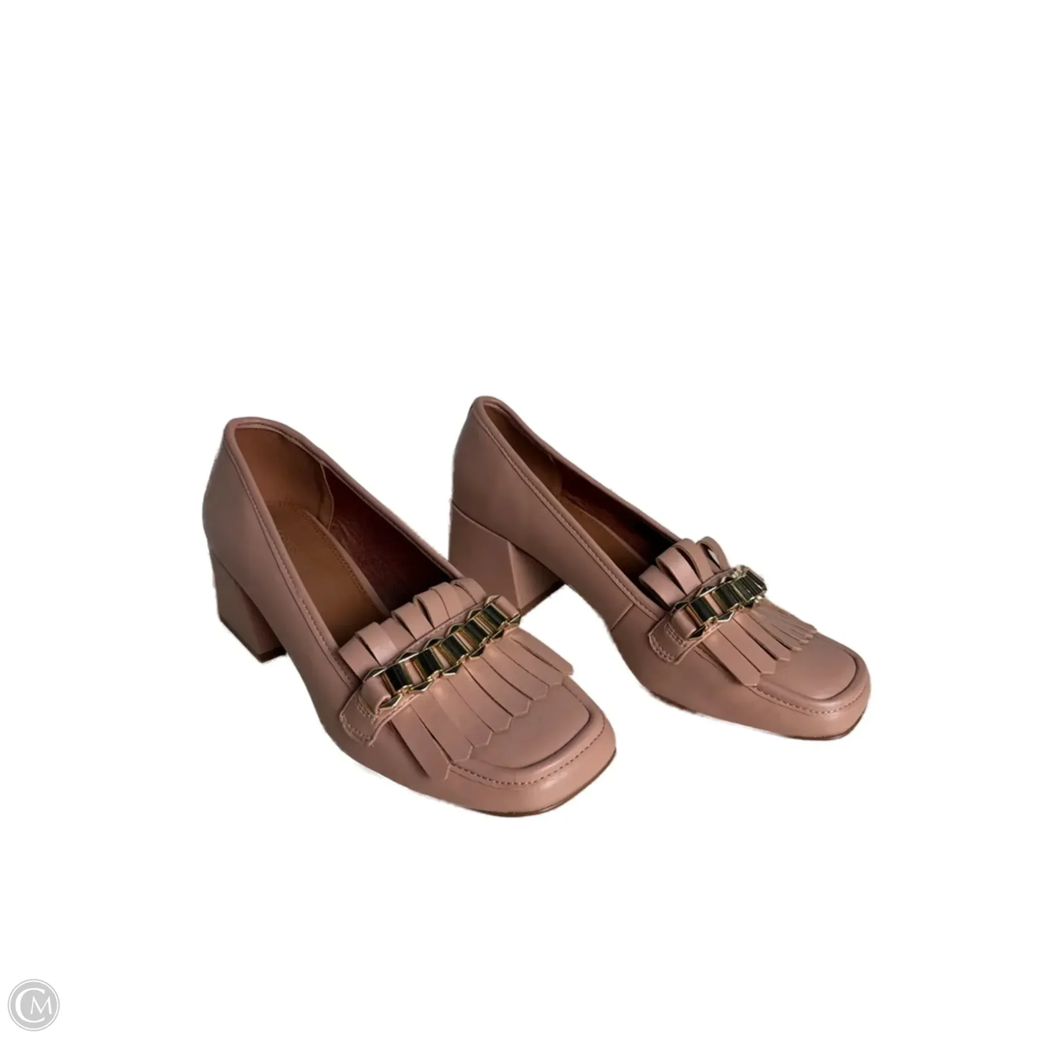 Square Toe Shoes Heels Block By Asos In Pink, Size: 7