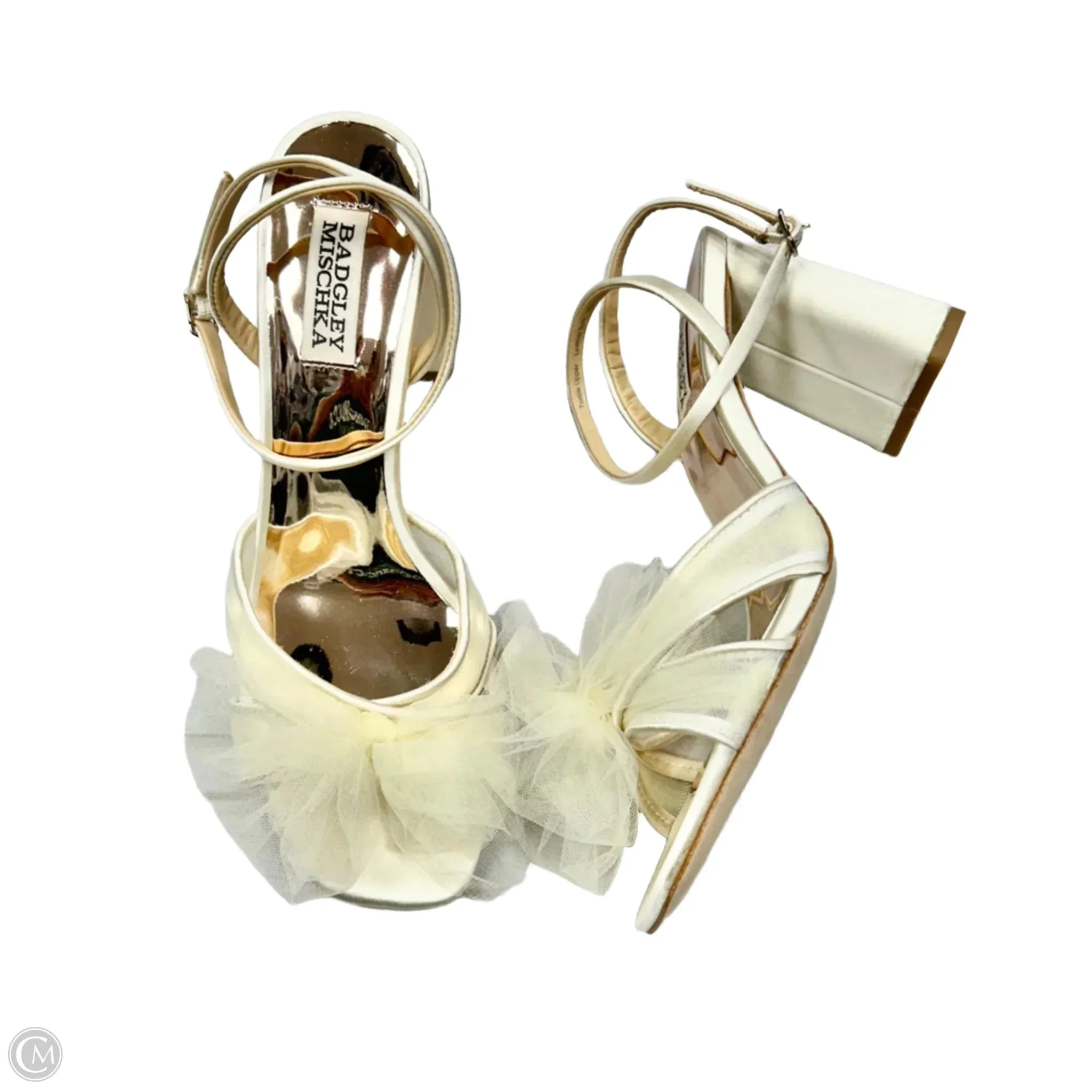Shoes Heels Block By Badgley Mischka In Cream, Size: 8 Fall Footwear Durable Upper