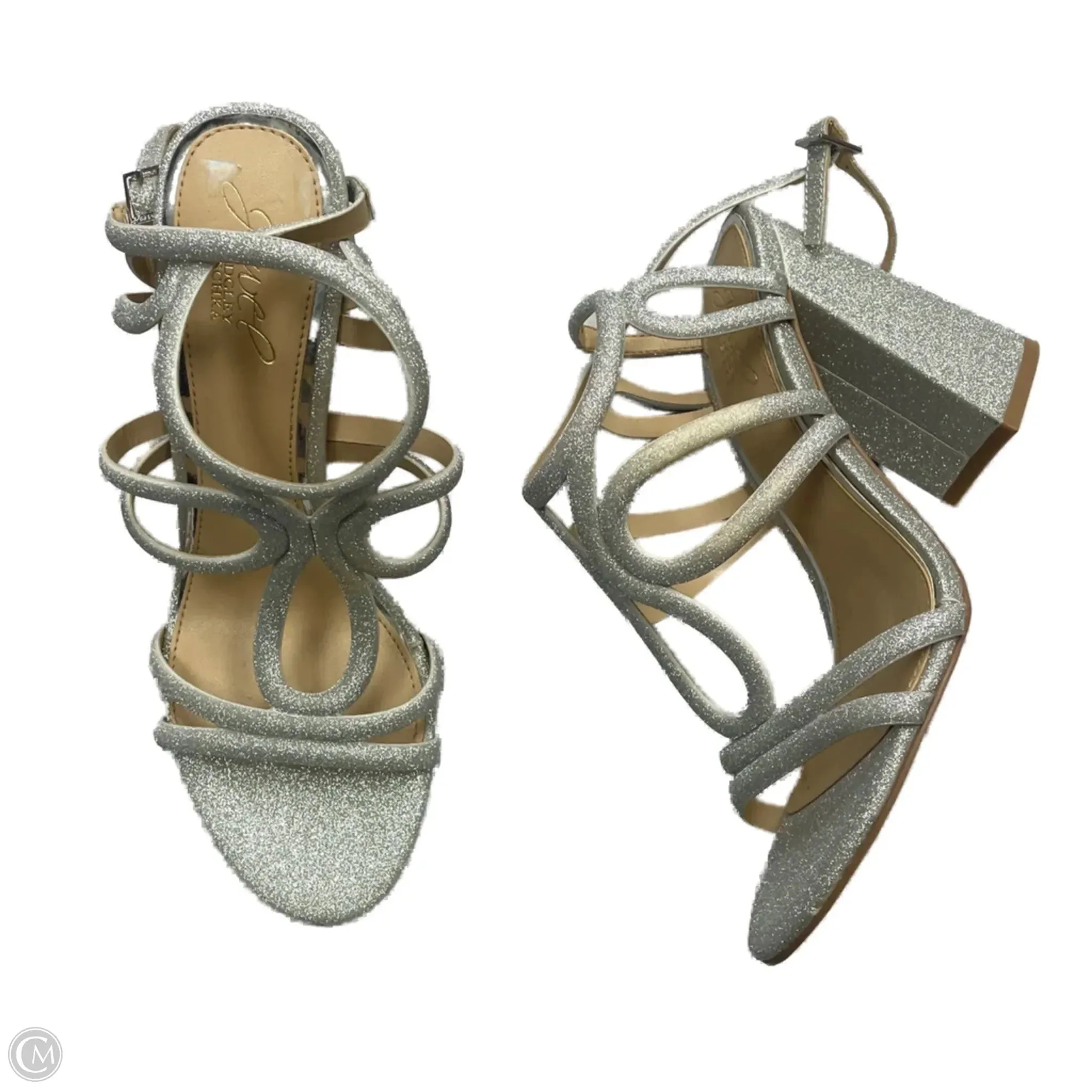 Shoes Heels Block By Badgley Mischka In Silver, Size: 8 All Occasion Summer Heels