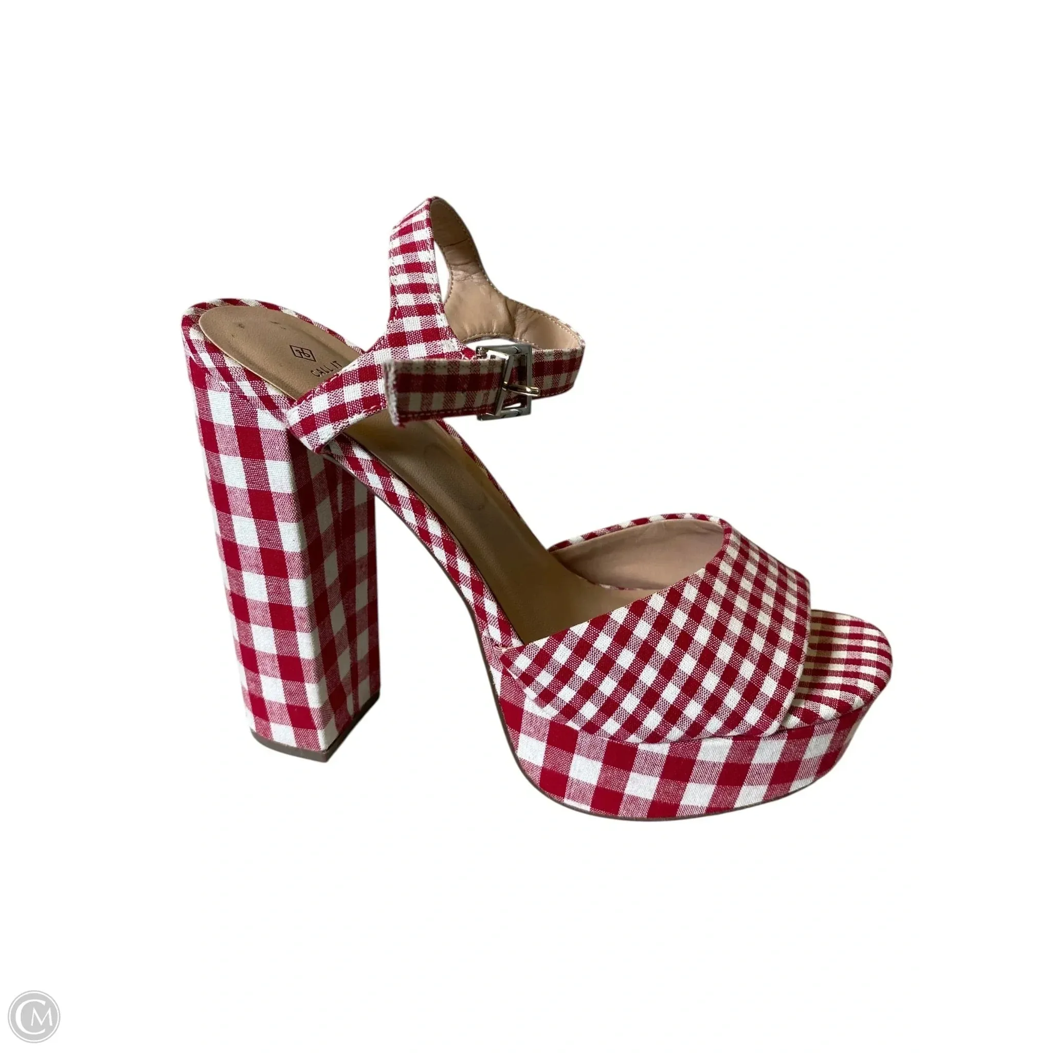 Shoes Heels Block By Call It Spring In Plaid Pattern, Size: 9 Season Favorite Holiday Fashion Heels