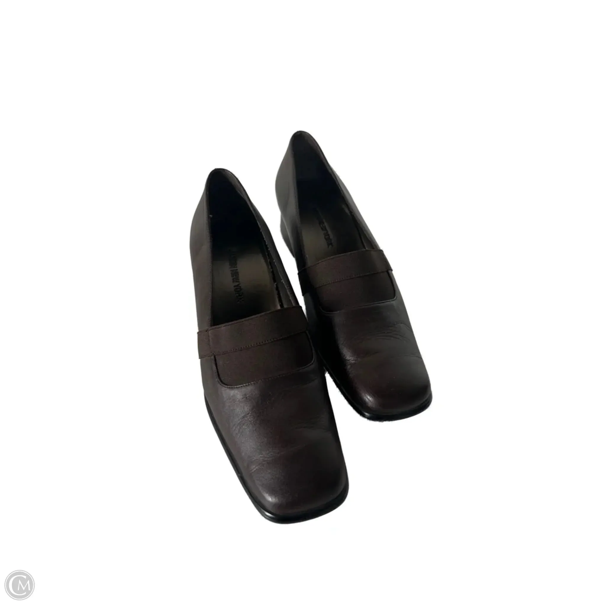 Strappy Design Slip-On Heels Shoes Heels Block By Clothes Mentor In Brown, Size: 8.5