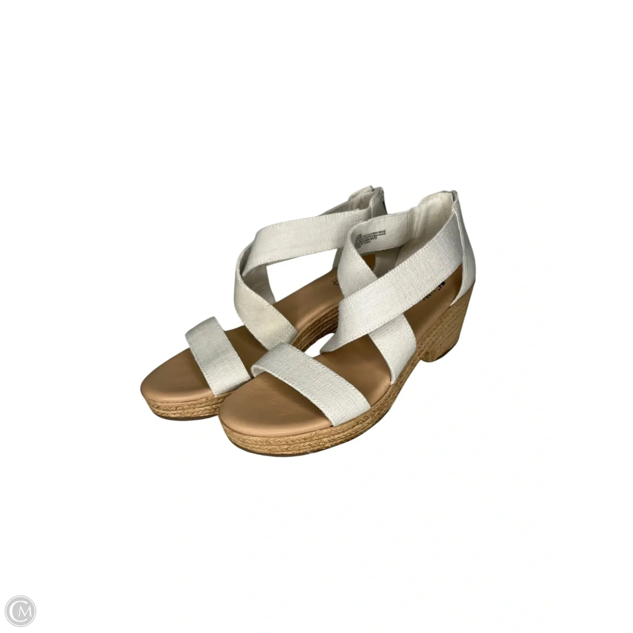 Shoes Heels Block By Clothes Mentor In Cream, Size: 11 Smart Sandals