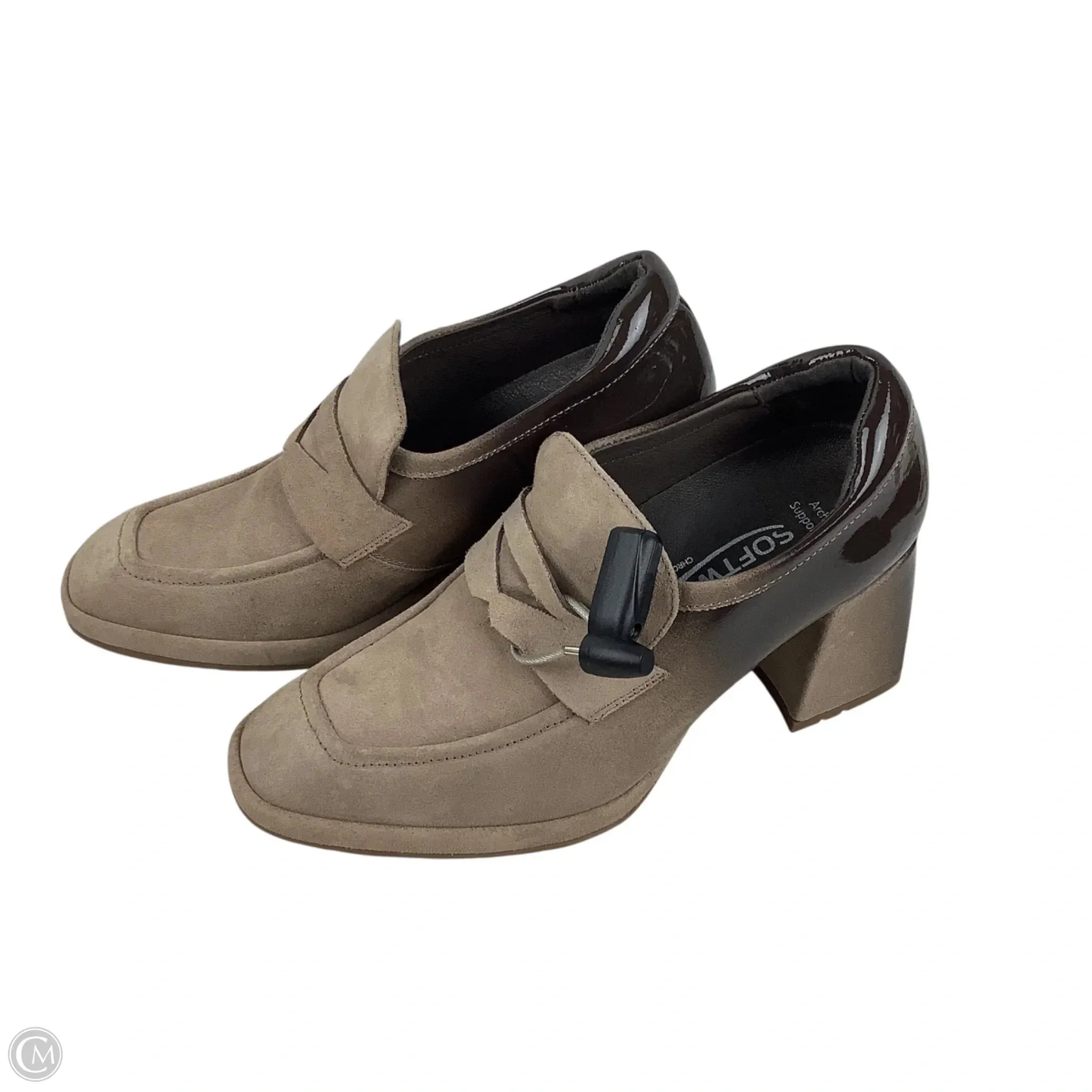 Shoes Heels Block By Clothes Mentor In Taupe, Size: 36.5 Wedding Sandals Traction Outsole