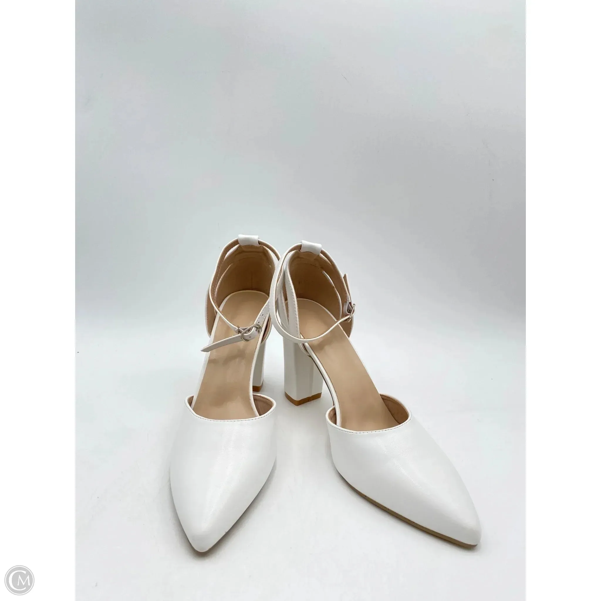 Good flexibility Shoes Heels Block By Clothes Mentor In White, Size: 9.5