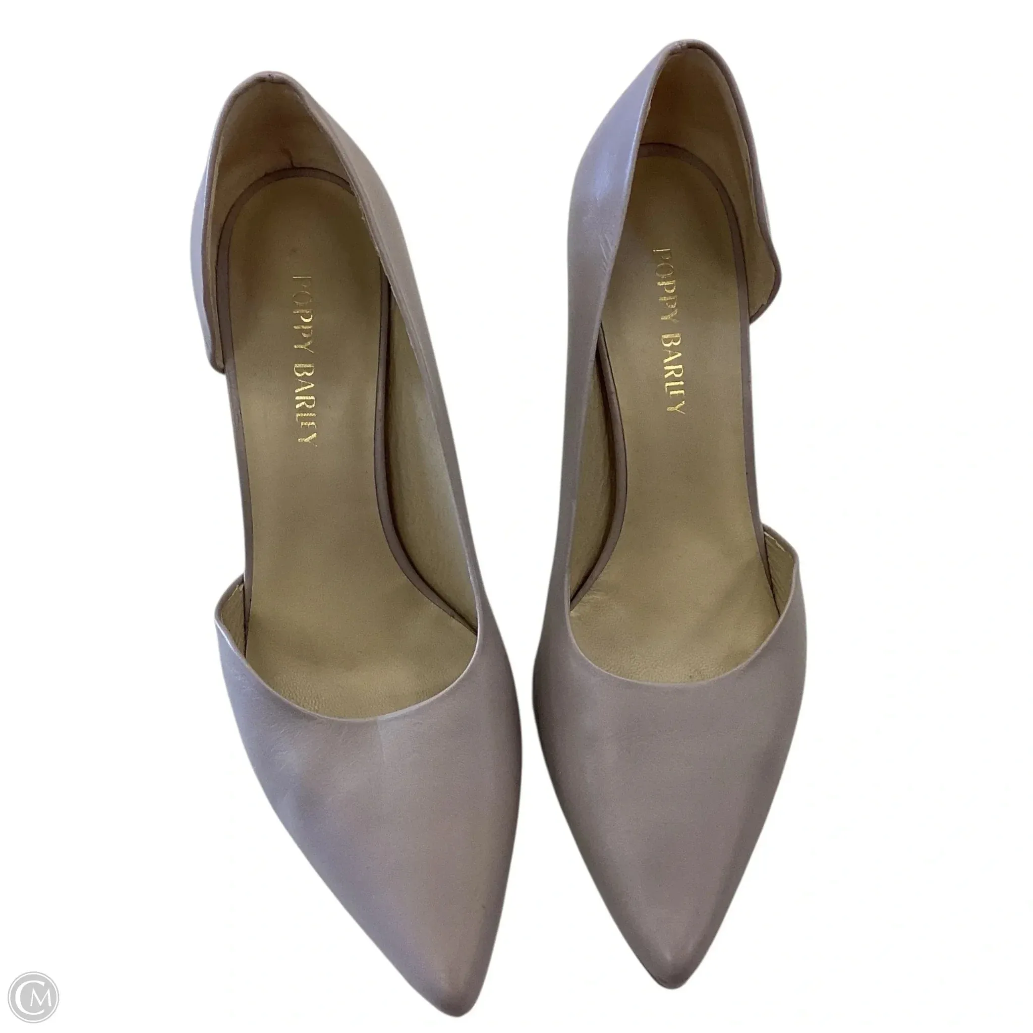 Leather Insole Shoes Heels Block By Cmb In Grey, Size: 10