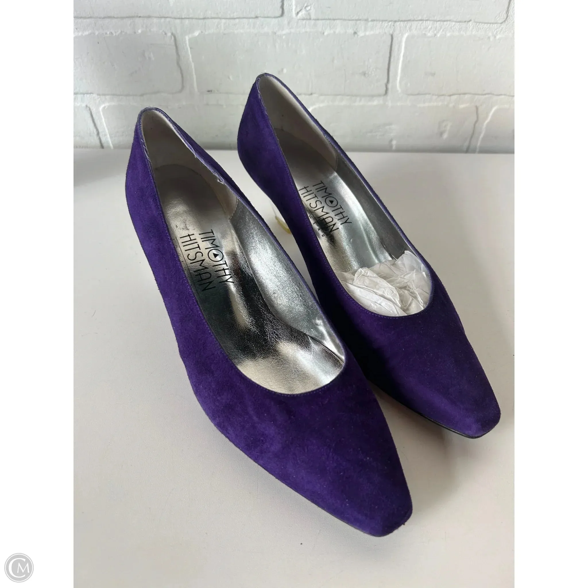 Subtle Shine Formal Event Heels Shoes Heels Block By Cmc In Purple, Size: 10