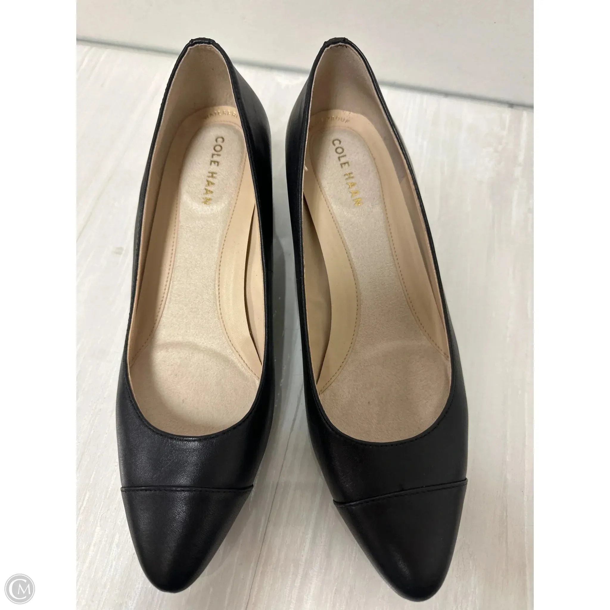 Smooth Finish Shoes Heels Block By Cole-haan In Black, Size: 7