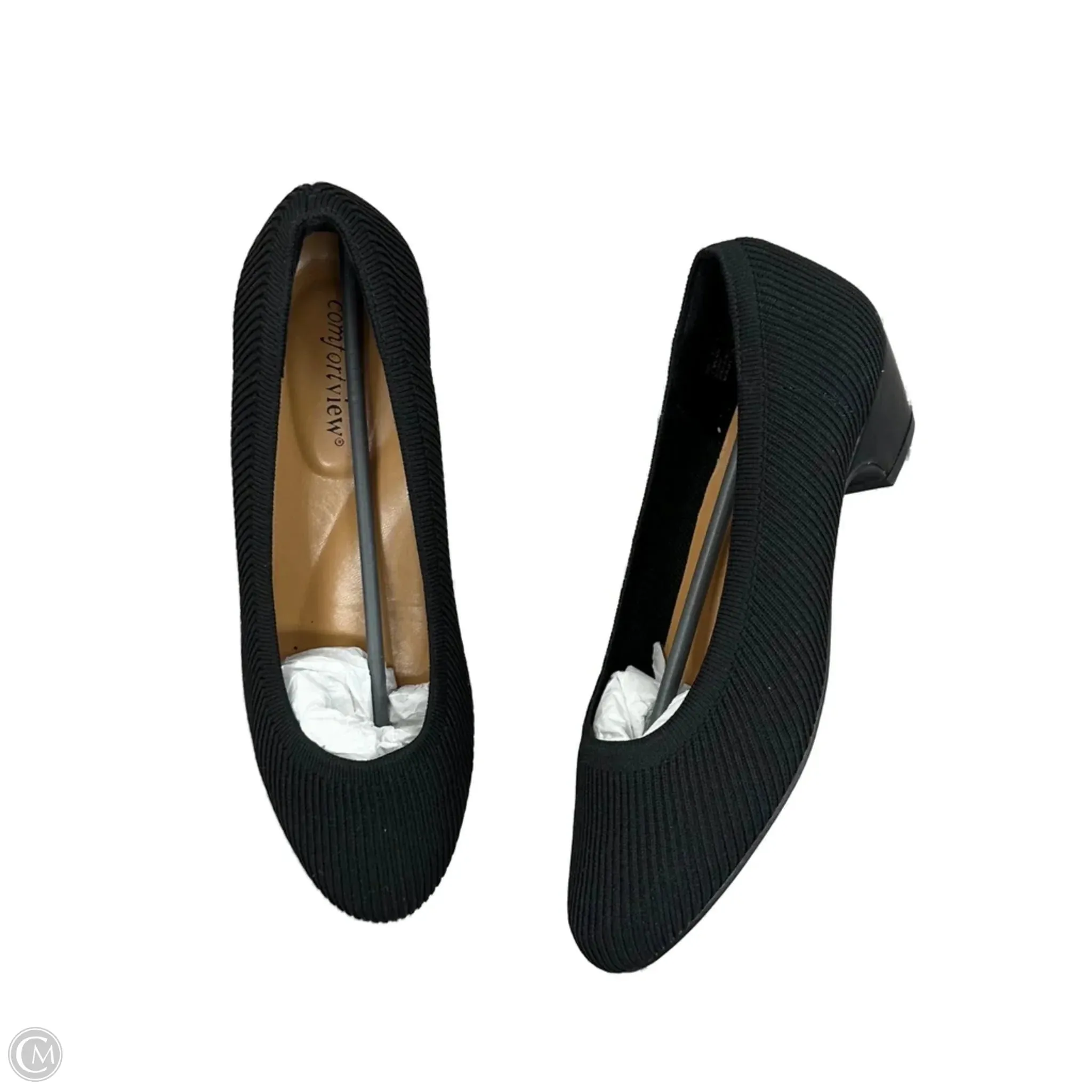 Vintage Pumps Shoes Heels Block By Comfortview In Black, Size: 7