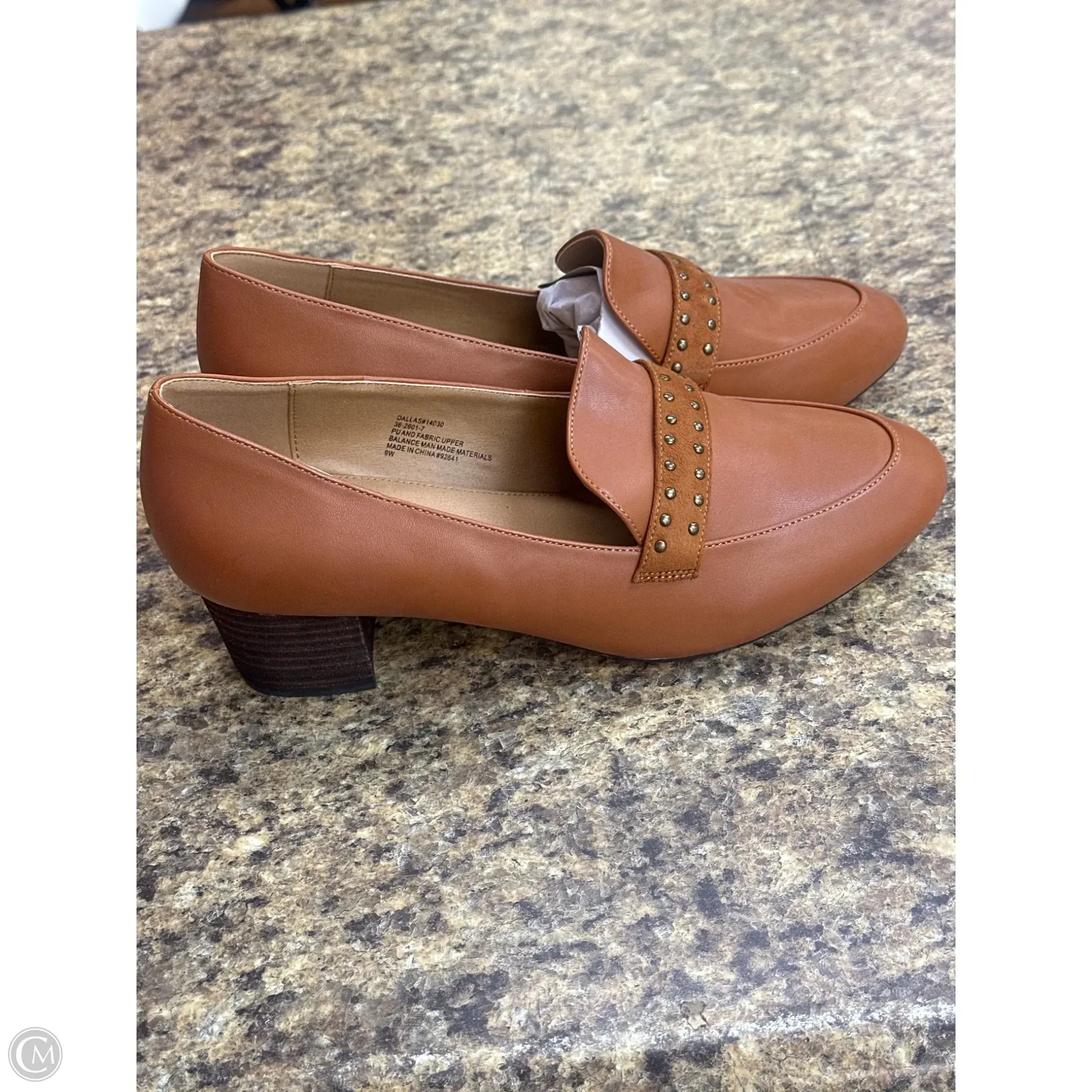 Evening Stilettos Shoes Heels Block By Comfortview In Brown, Size: 9