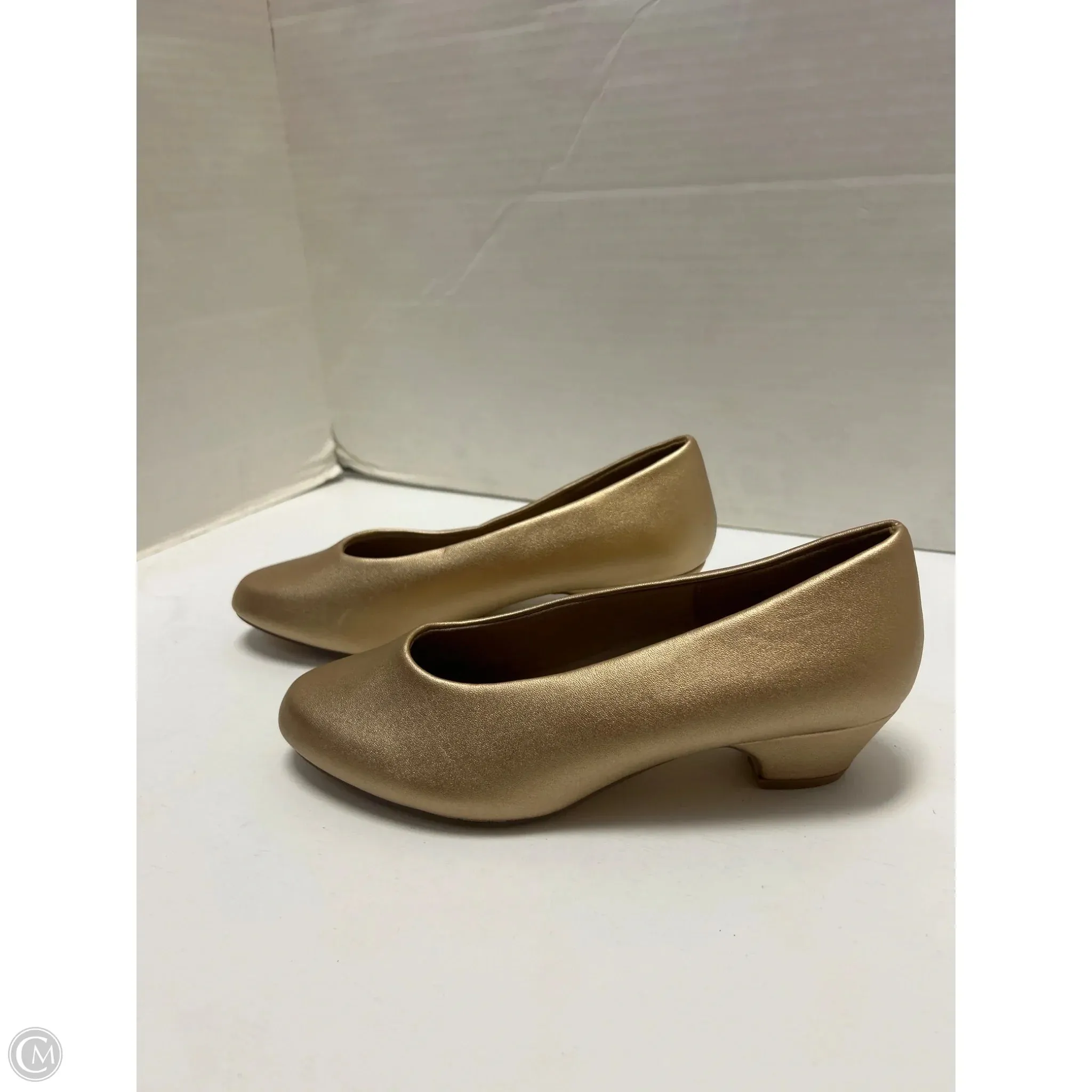 Shoes Heels Block By Comfortview In Gold, Size: 7 Happy Mood All Occasion