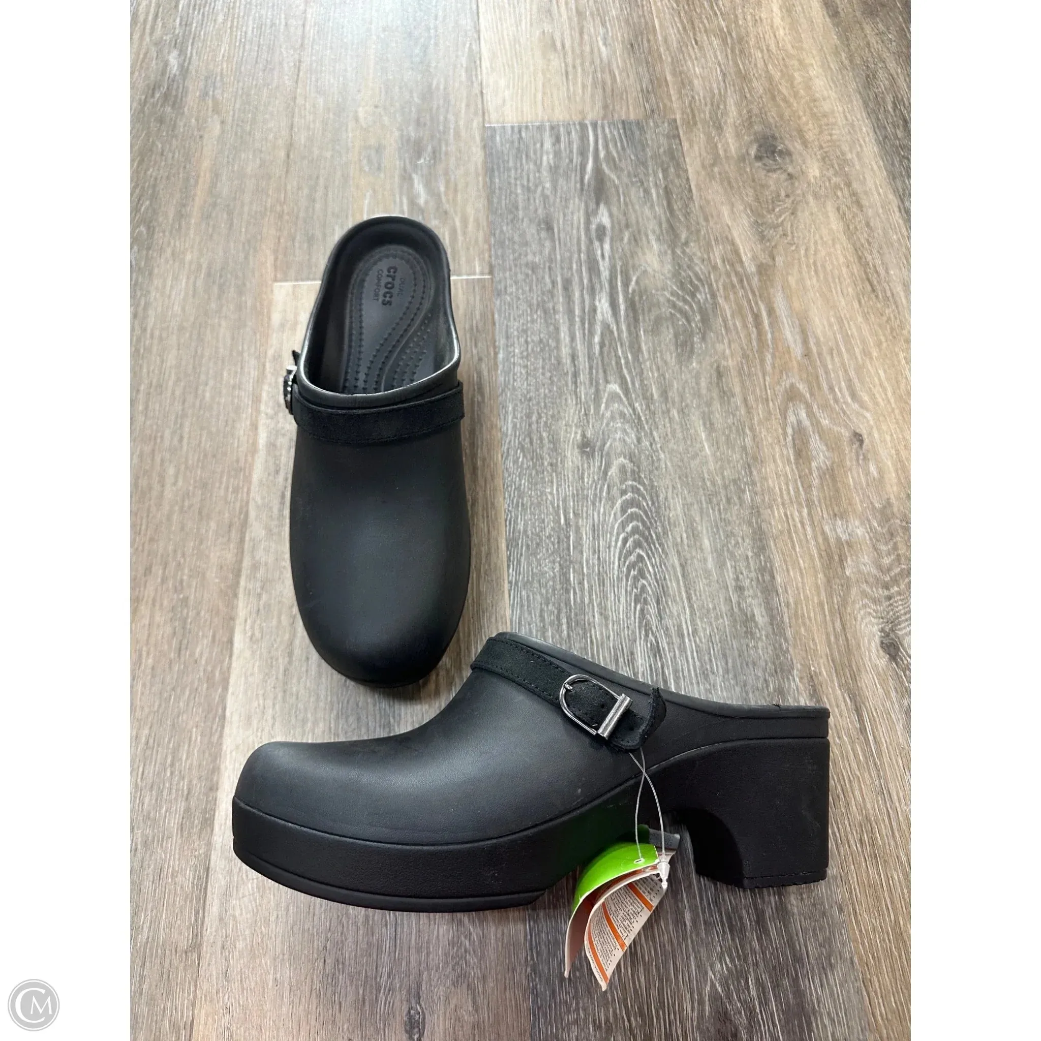 Fashionable Shoes Heels Block By Crocs In Black, Size: 10